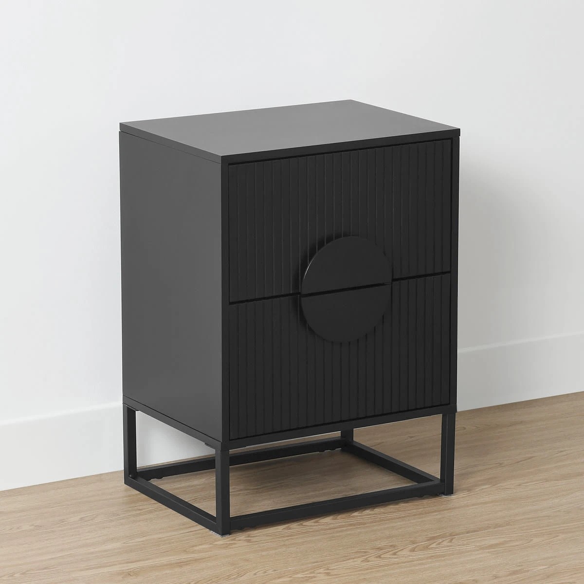 5 Stevie 2 Drawer Bedside Table - Black, 5 of 9