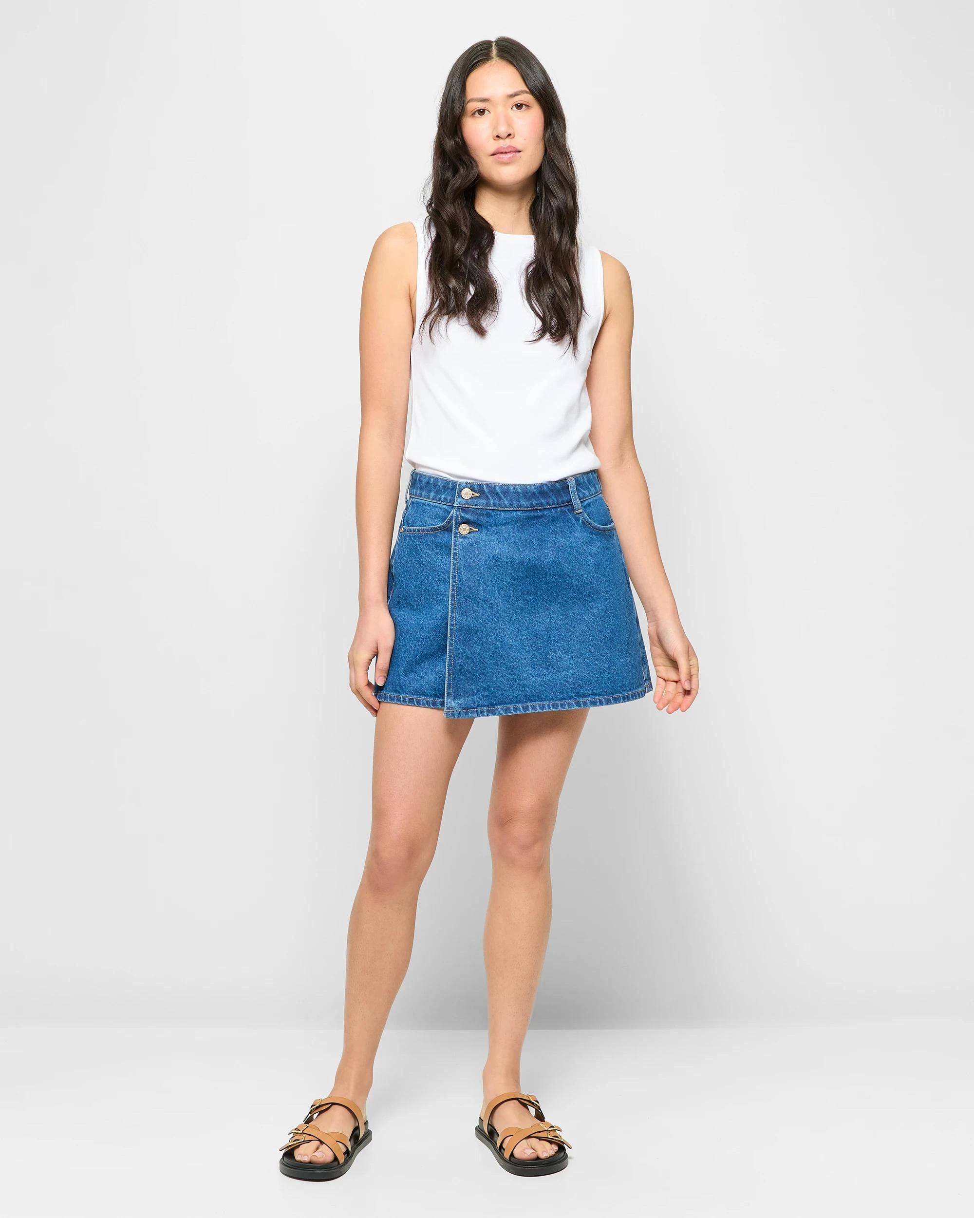2 Target Denim Skort MEDITERRANEAN BLUE, 2 of 5