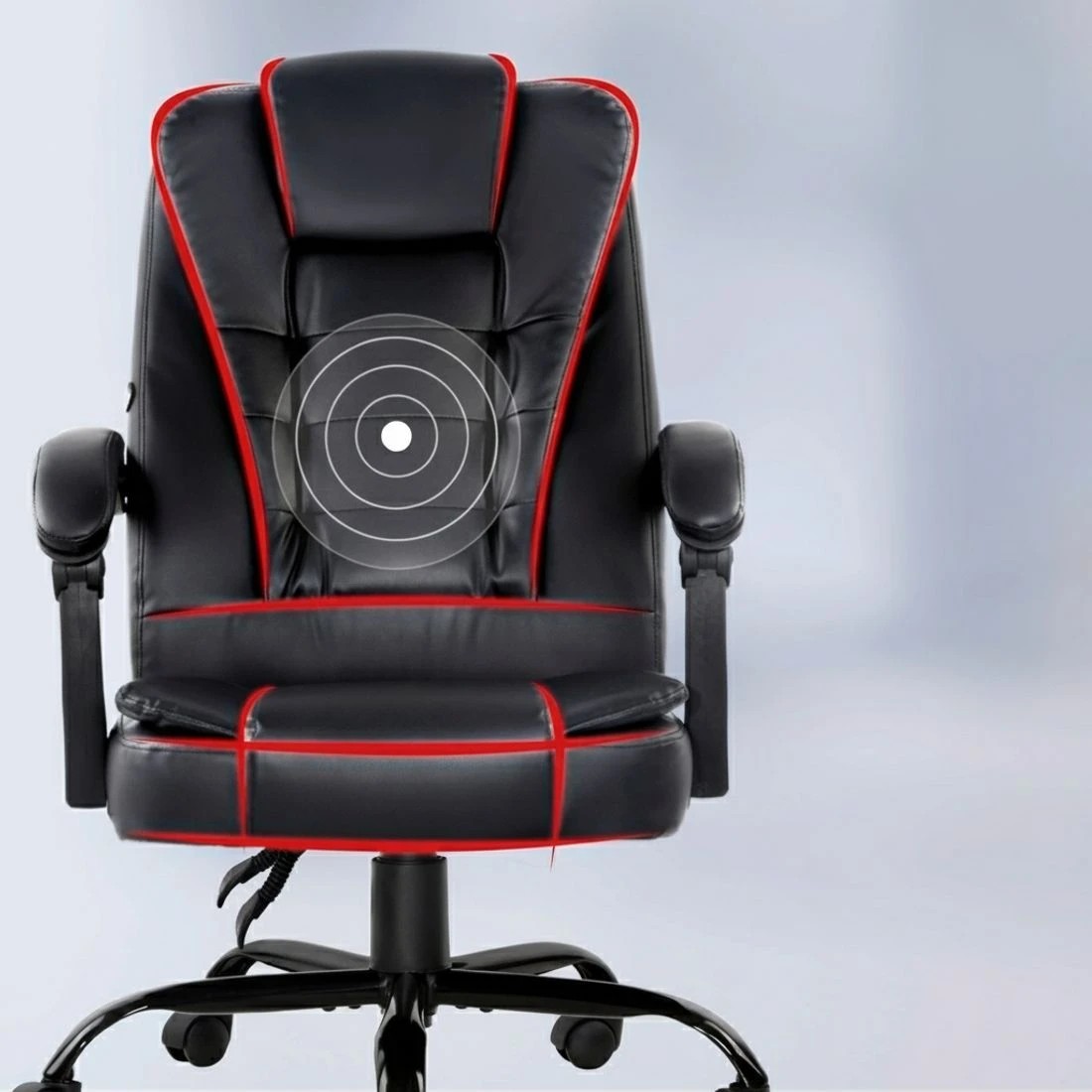 3 Artiss Massage Office Chair Executive Computer Gaming Chairs PU Leather - Black, 3 of 6