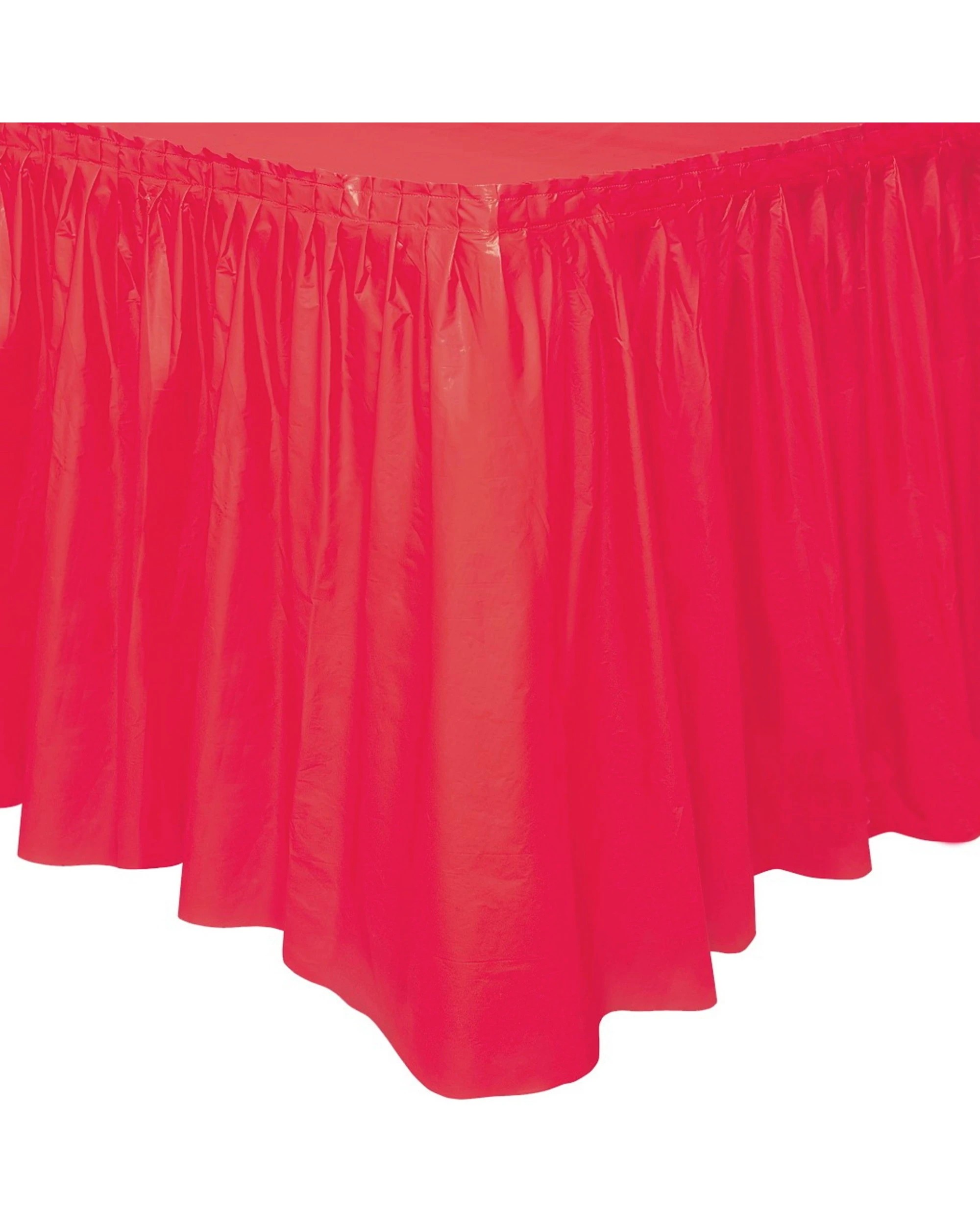 1 Unique Plastic Table Skirt - Red, 1 of 1