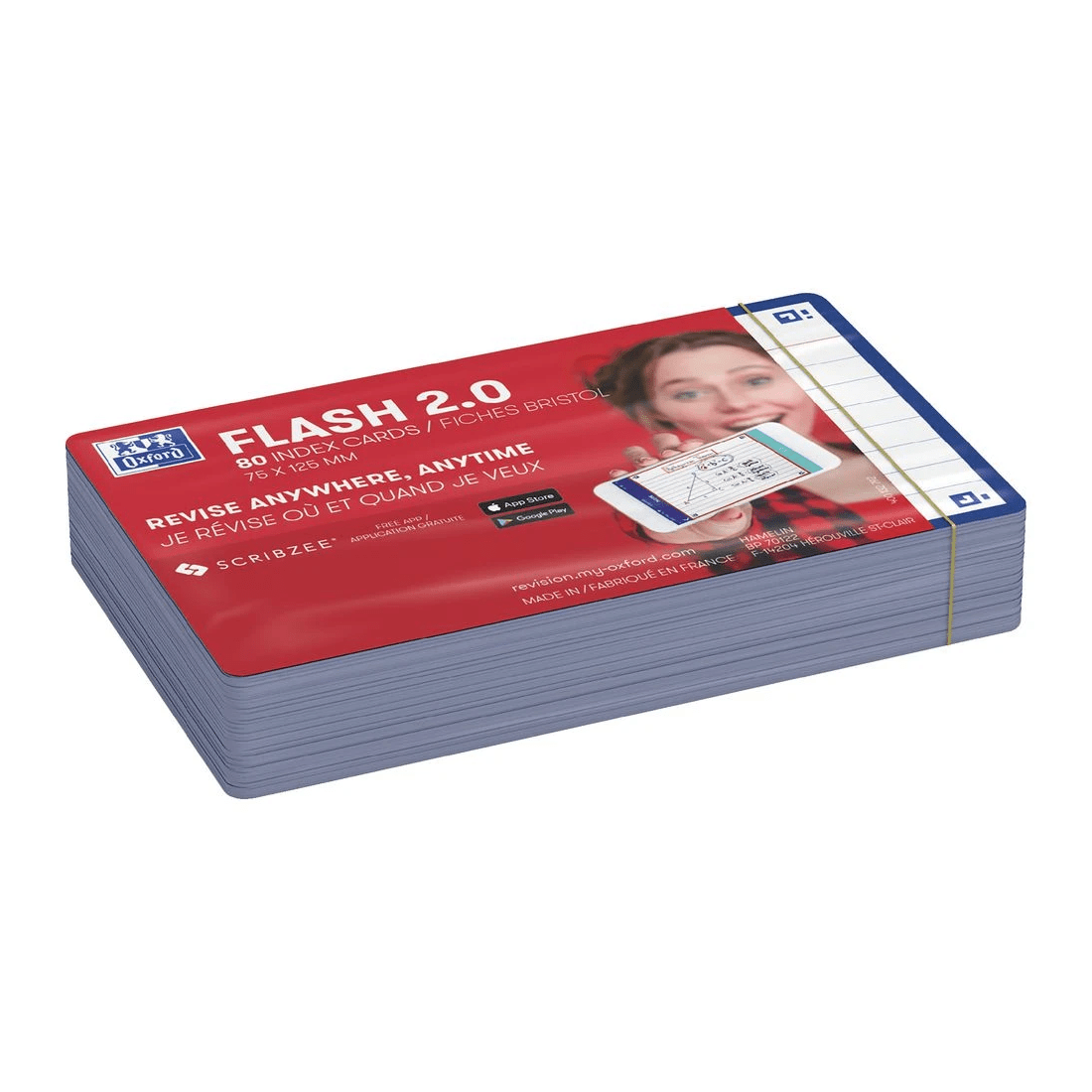 2 Oxford Flash 2.0 Index Cards Ruled 75 x 125mm Navy 80 Pack, 2 of 3