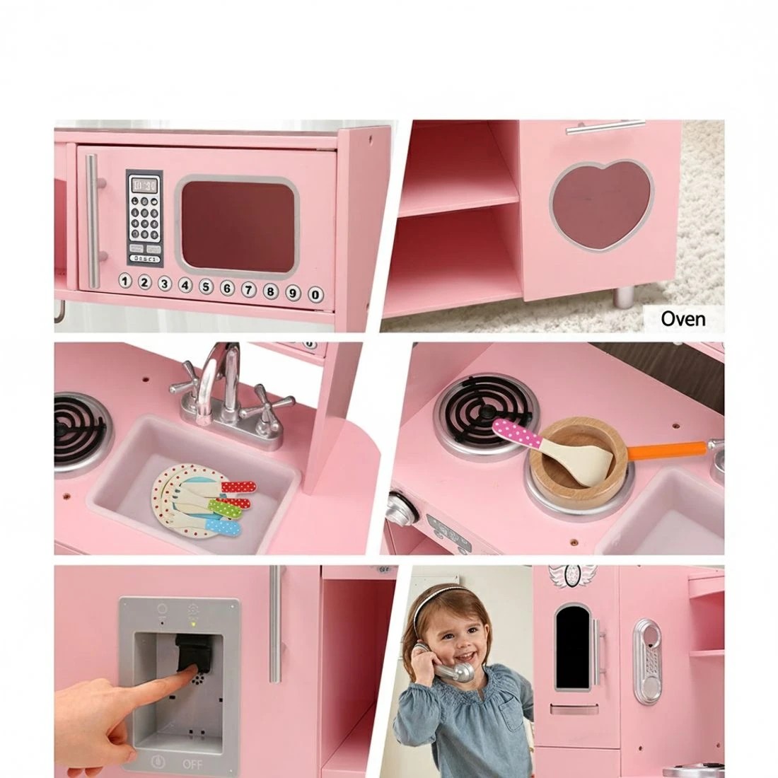 5 Keezi Kids Kitchen Play Set en Pretend Toys Cooking Children Food - Multi, 5 of 6