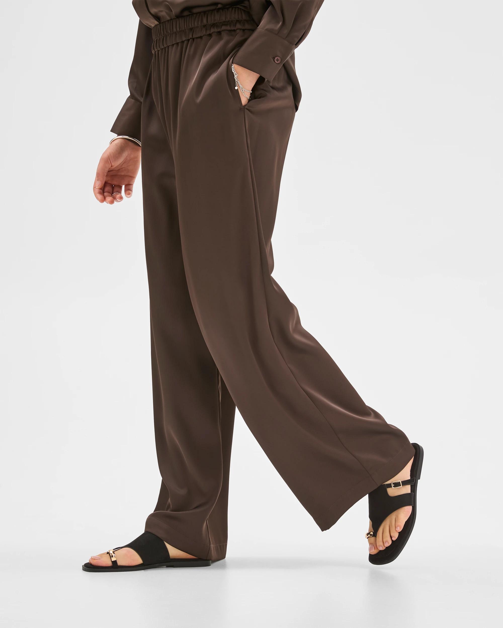4 Preview Satin Pants COFFEE BEAN, 4 of 6