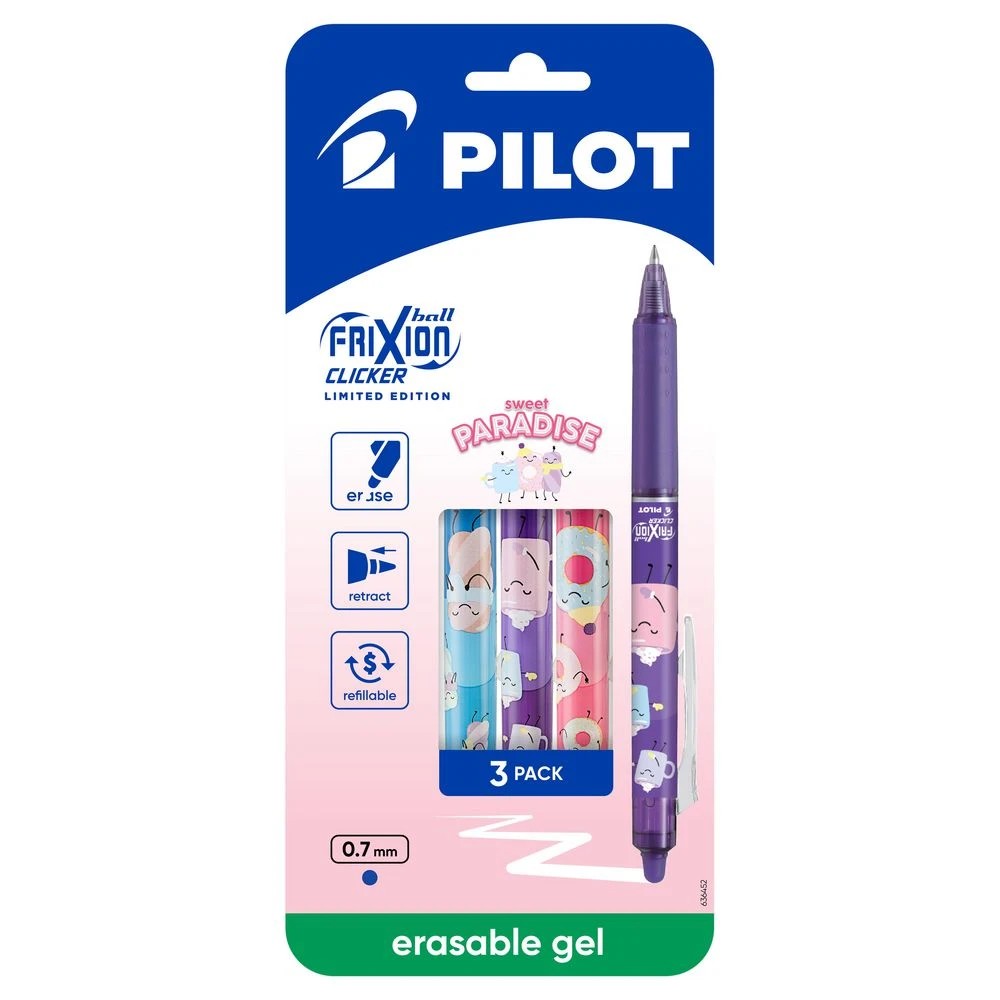 1 PILOT FriXionClicker Sweets Erasable Gel Pen 0.7 Blue Ink 3Pk, 1 of 9