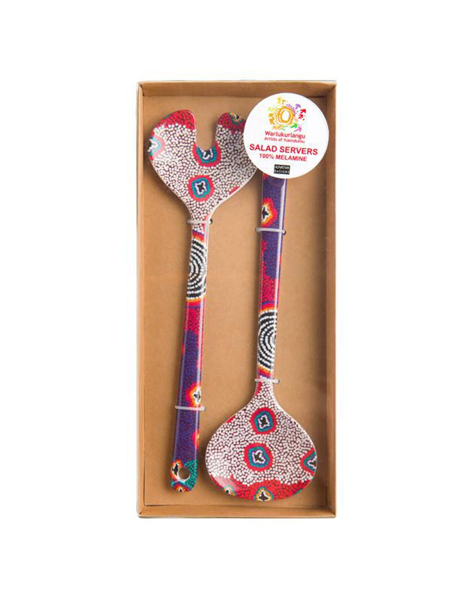 1 Alperstein Ruth Stewart Salad Server Set Designed By Warlukurlangu Artists, 1 of 1