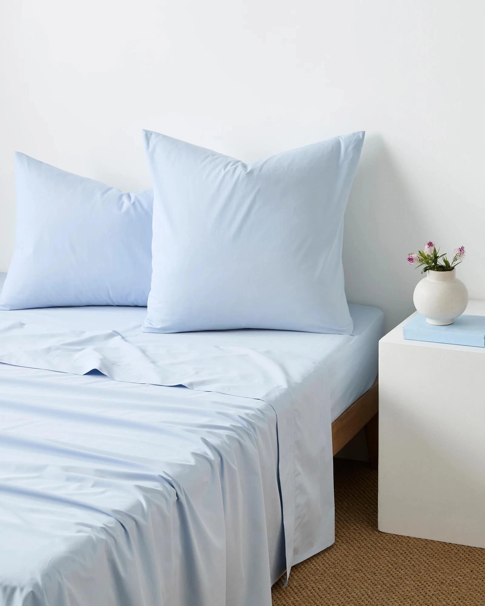 1 Target Australian Cotton 250 Thread Count European Pillowcases 2 Pack - Queen Bed - Blue, 1 of 2