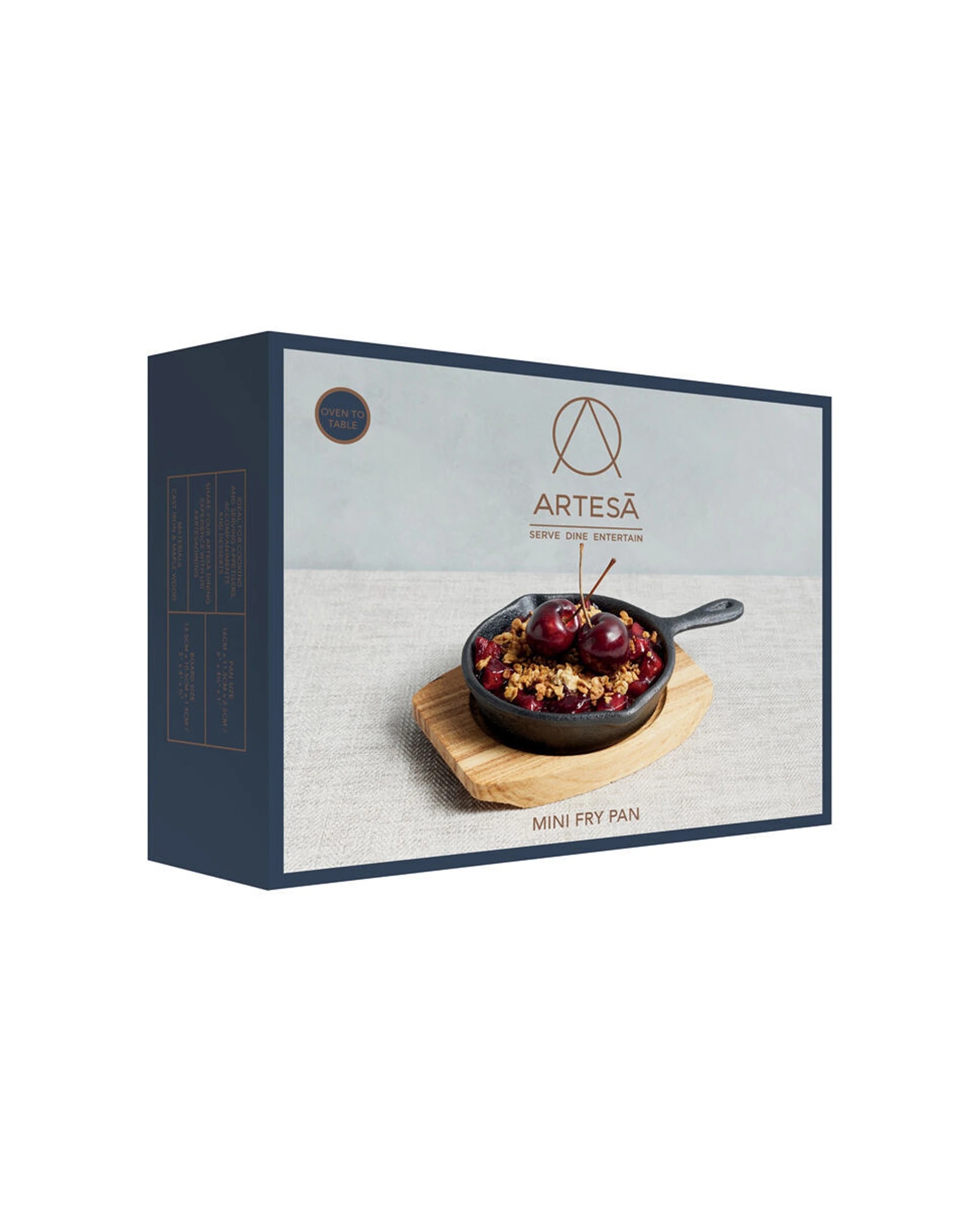 3 Artesa 4PK Cast Iron Round Small Fry Pan Serving Skillet with Wooden Board 11xm - Black, 3 of 5