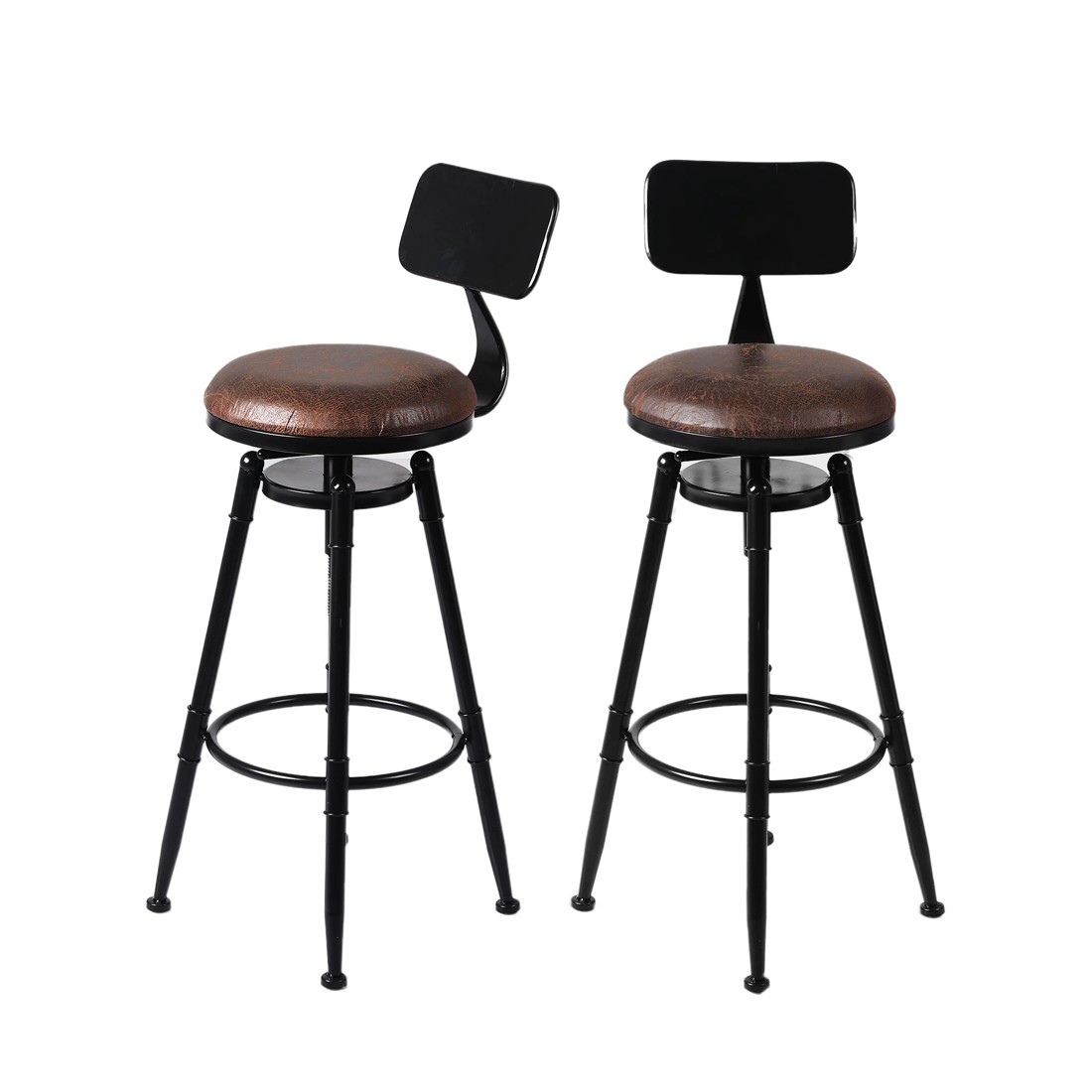 1 Levede 2x Leather Bar Stool, 1 of 3