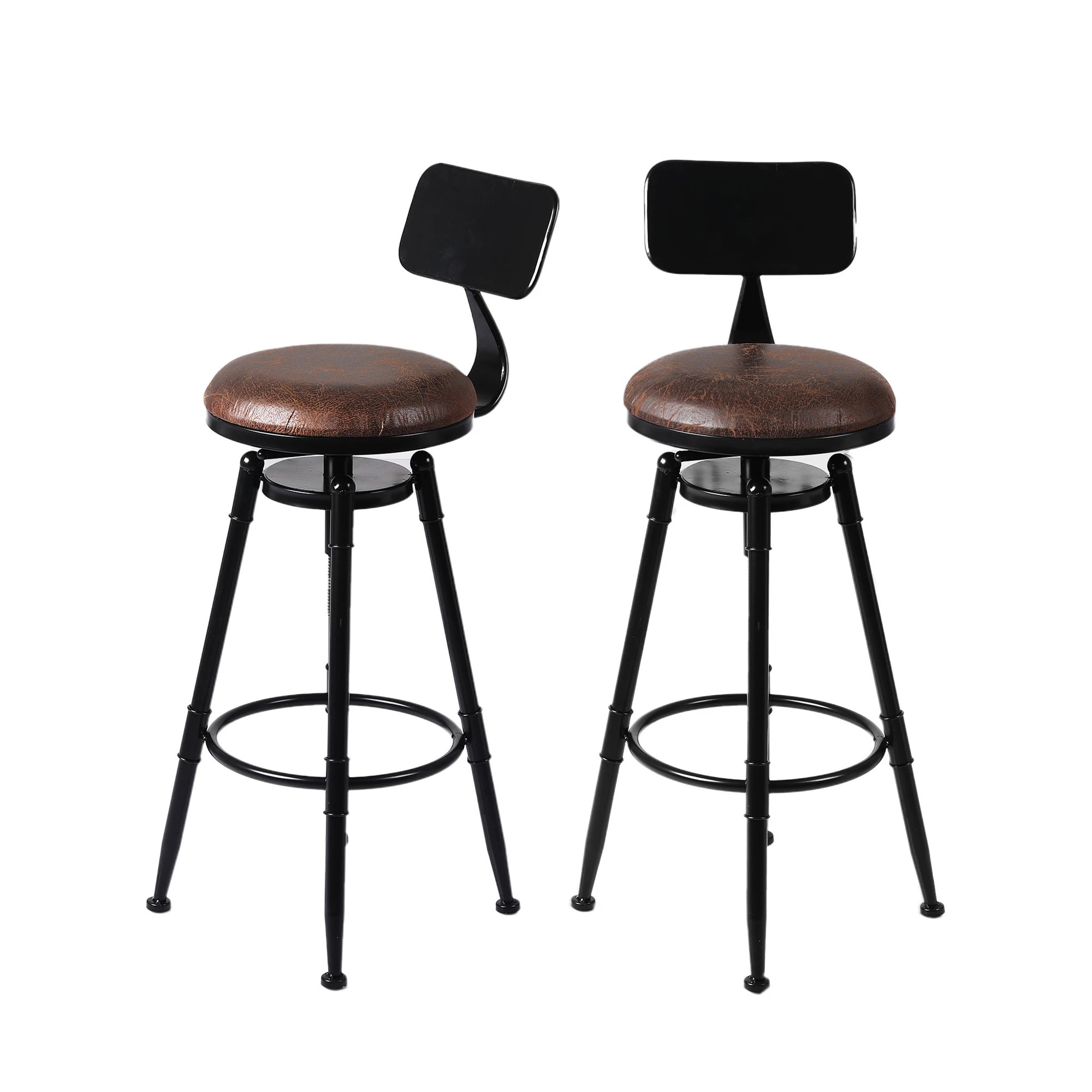 1 Levede 2x Leather Bar Stool, 1 of 6