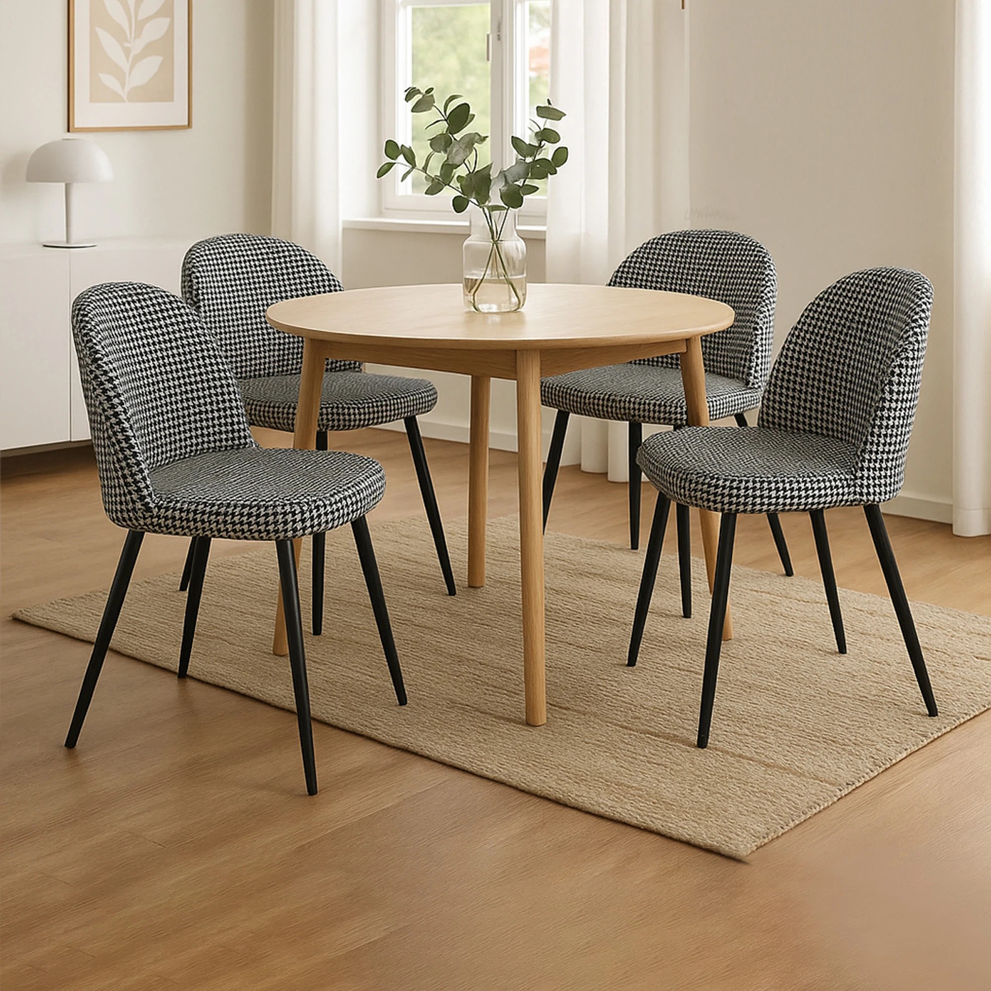 8 Levede 4x Upholstered Padded  Dining Chairs - Black, 8 of 8