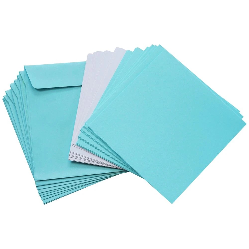 2 Qcut Folding Cards Set Pastel Sky Blue/Ivory, 2 of 3