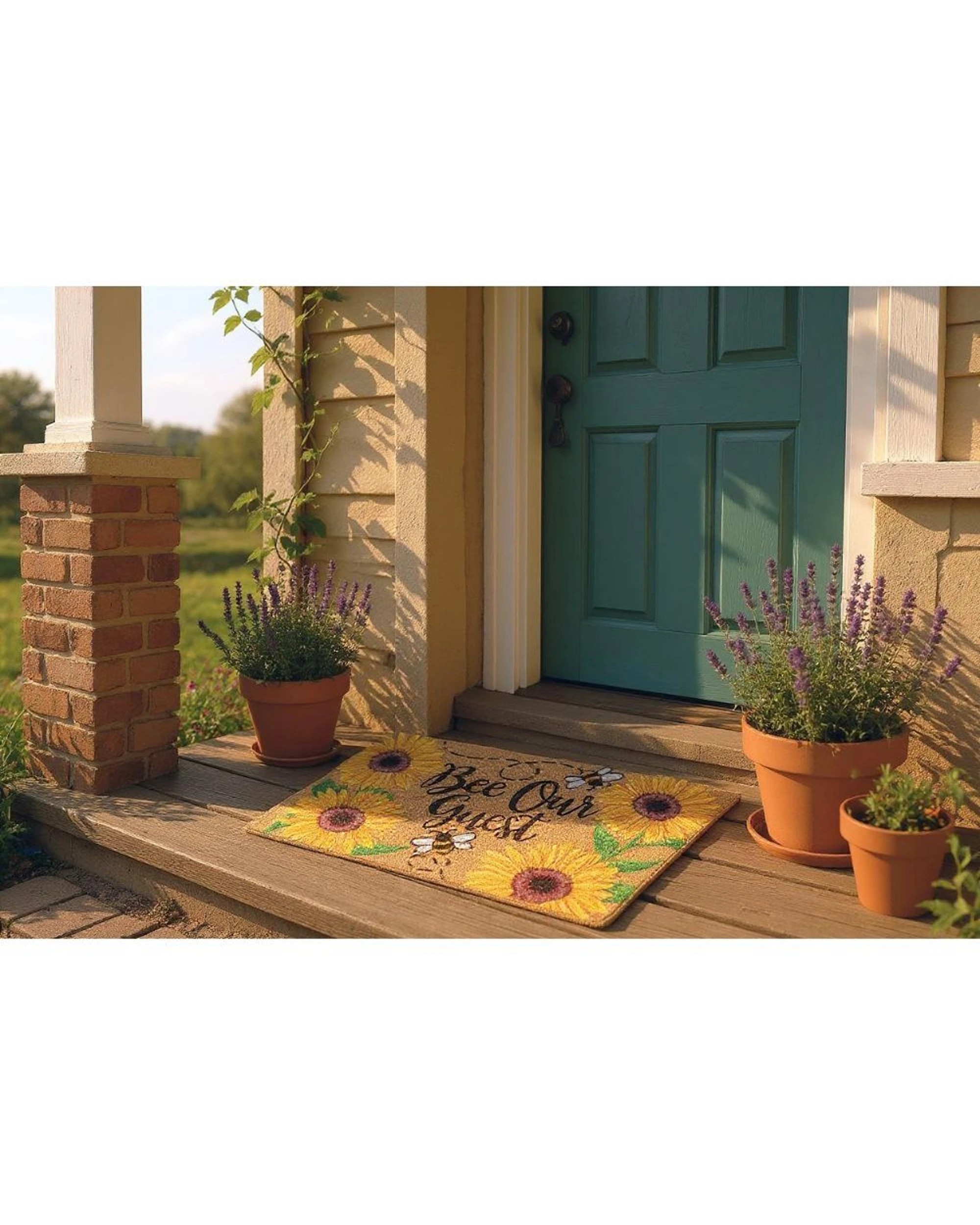 5 Solemate PVC Be Our Guest 45x75cm Outdoor Doormat PVC Backed Coconut Coir - Multi, 5 of 7