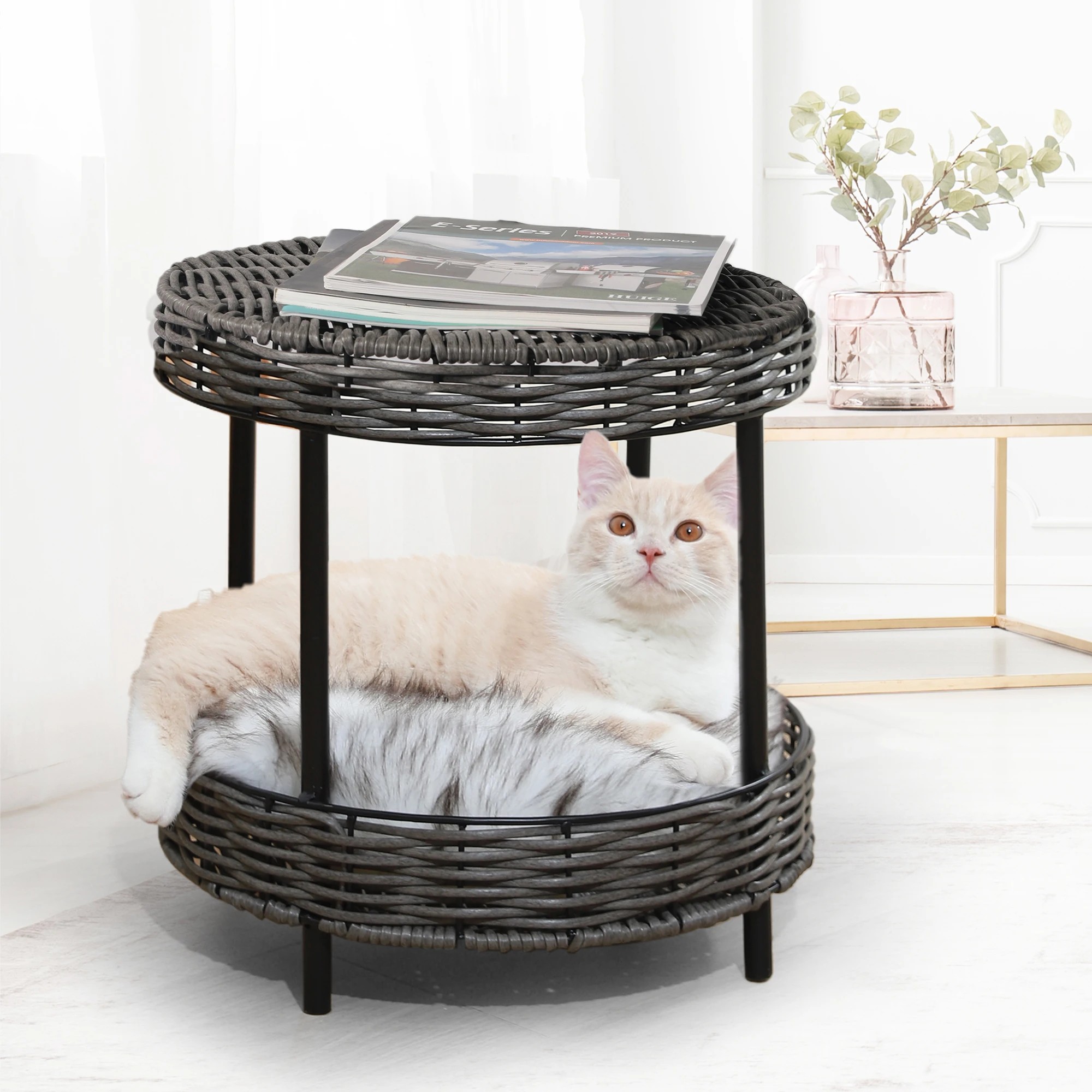 7 Pawz Rattan Cat Bed Table, 7 of 7