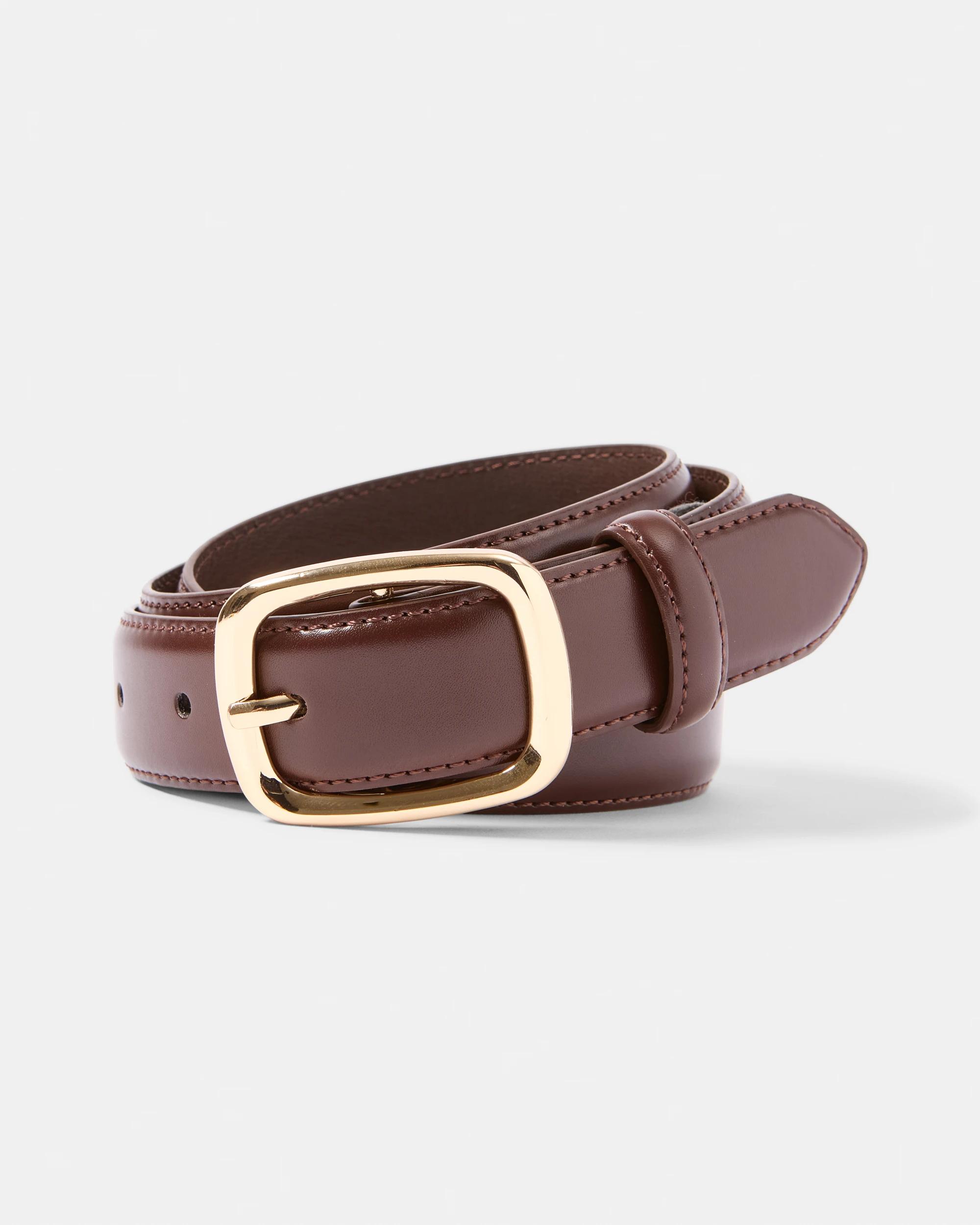 1 Soft Rectangle Jeans Belt Deep Fudge, 1 of 5