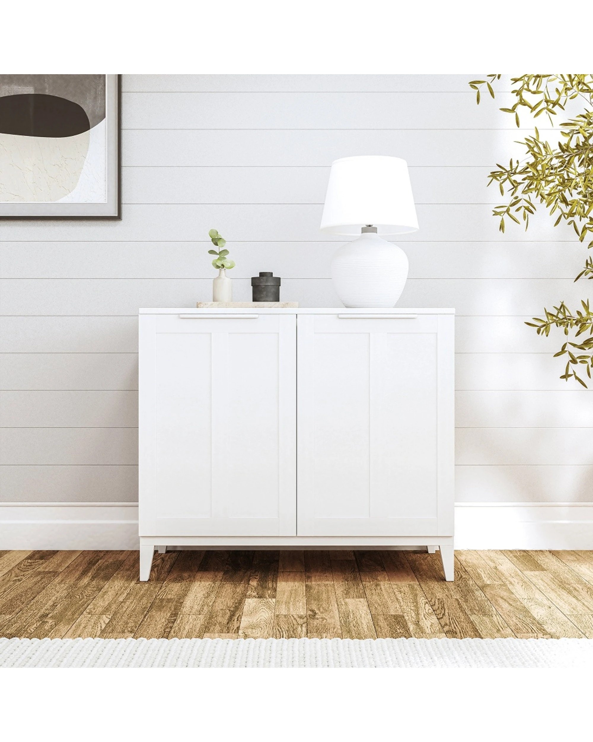 2 Alpine Bay Tenley 2 Door Wood-Look Scratch Resistant Sideboard Cupboard - White, 2 of 8