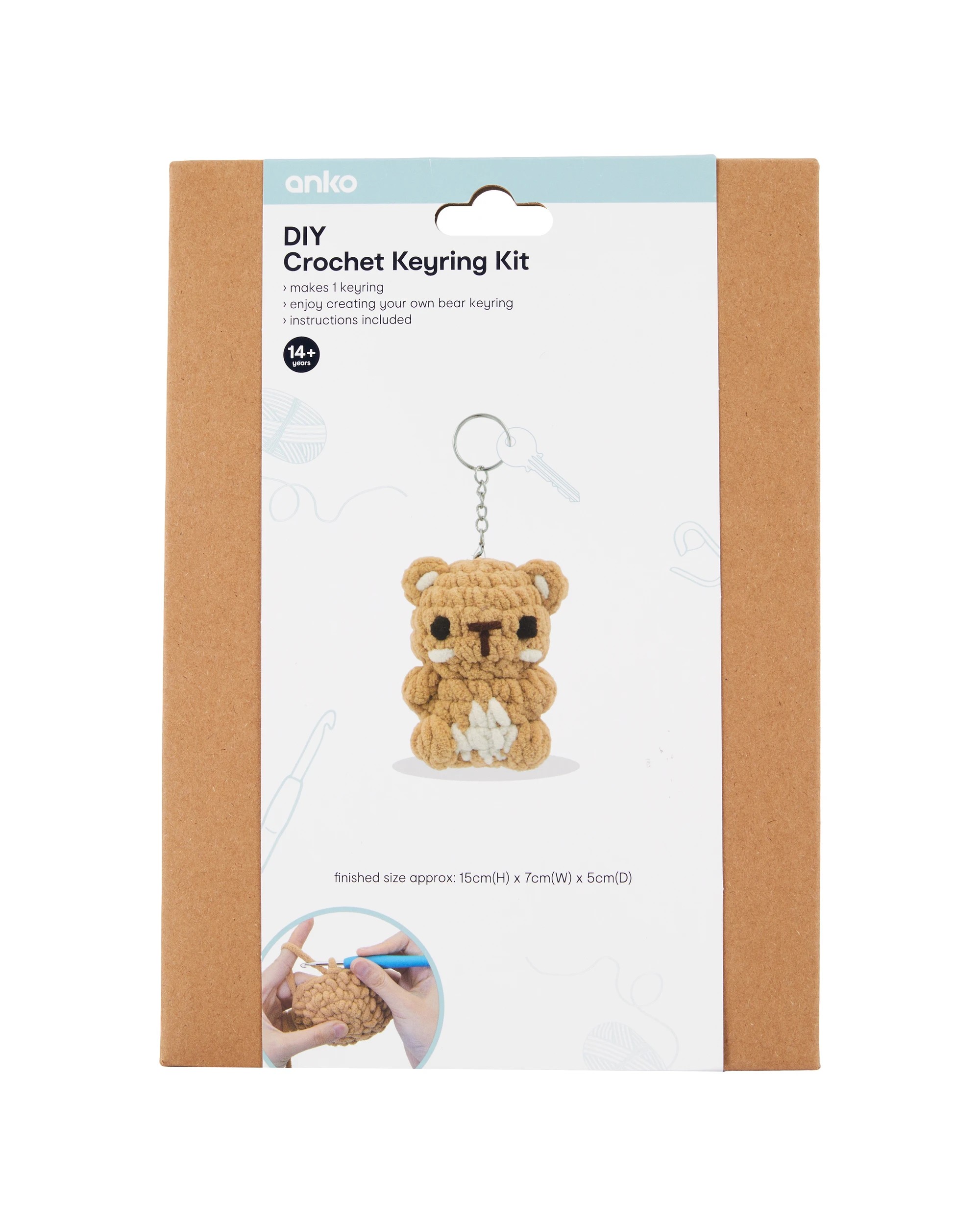 1 DIY Crochet Keyring Kit - Bear, 1 of 3