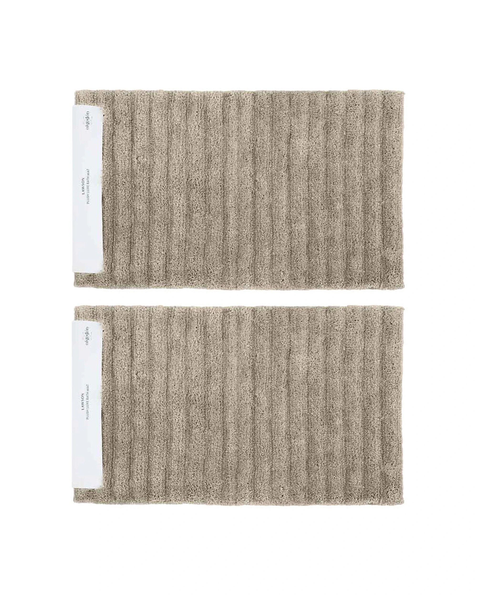 1 Algodon 2PK Lawson Plush Bath Runner Non-Slip Mat 50x100cm - Beige, 1 of 4