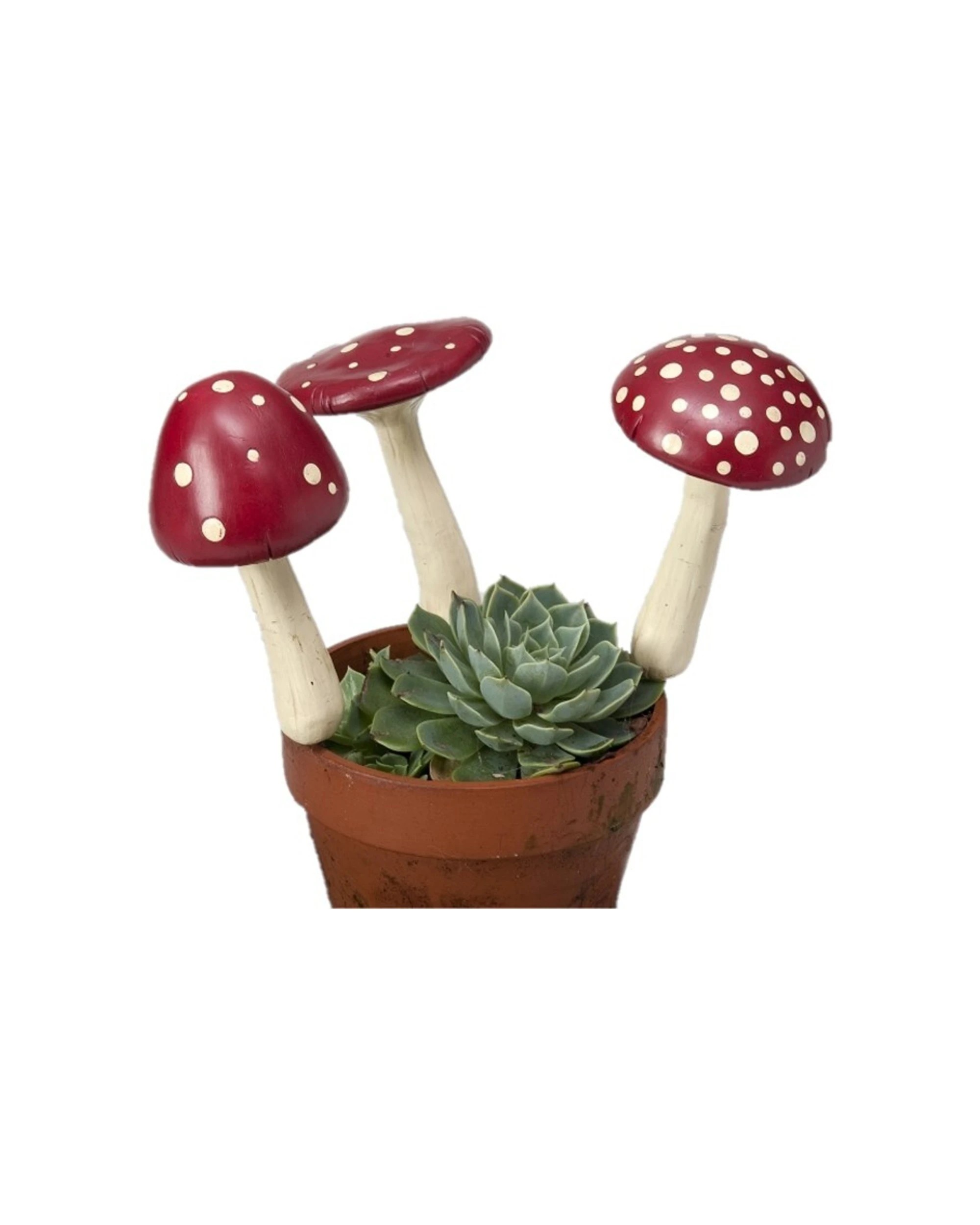 2 Alfresco Garden 20cm Resin Mushroom Spike Outdoor Decor - Multi, 2 of 2