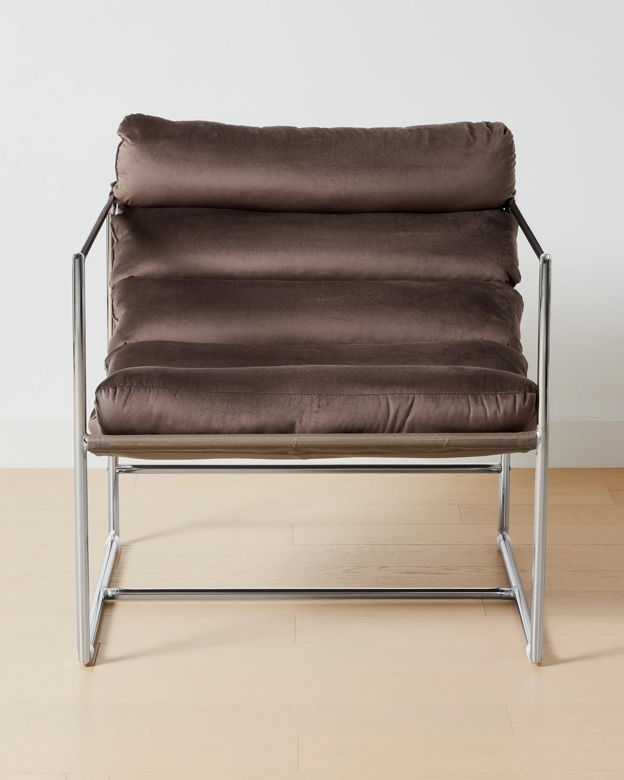 1 Aleks Chrome Lounge Chair - Chocolate, 1 of 7