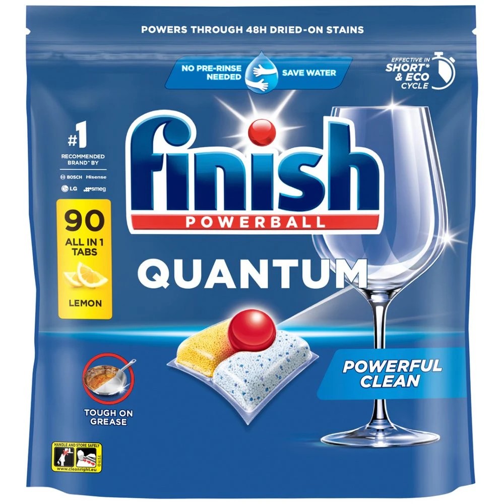 1 Finish Quantum Ultimate Pro Dishwashing Tablets Lemon 90 Pack, 1 of 2