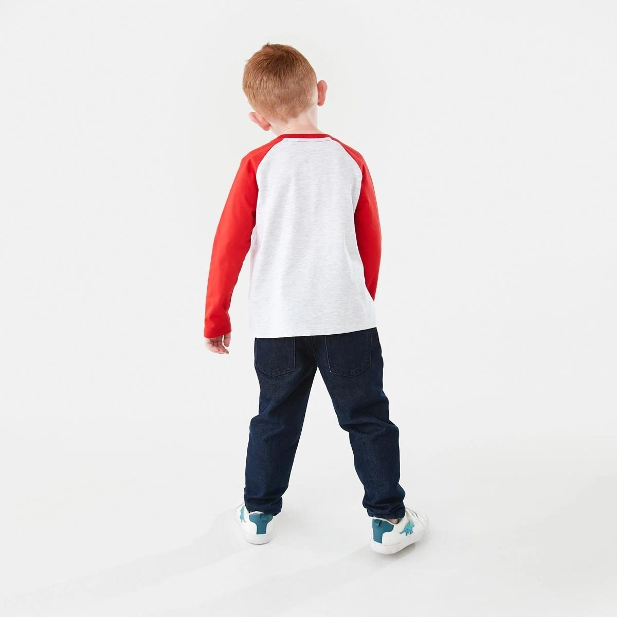 7 Printed Raglan Long Sleeve T-shirt Marl Ateam, 7 of 9