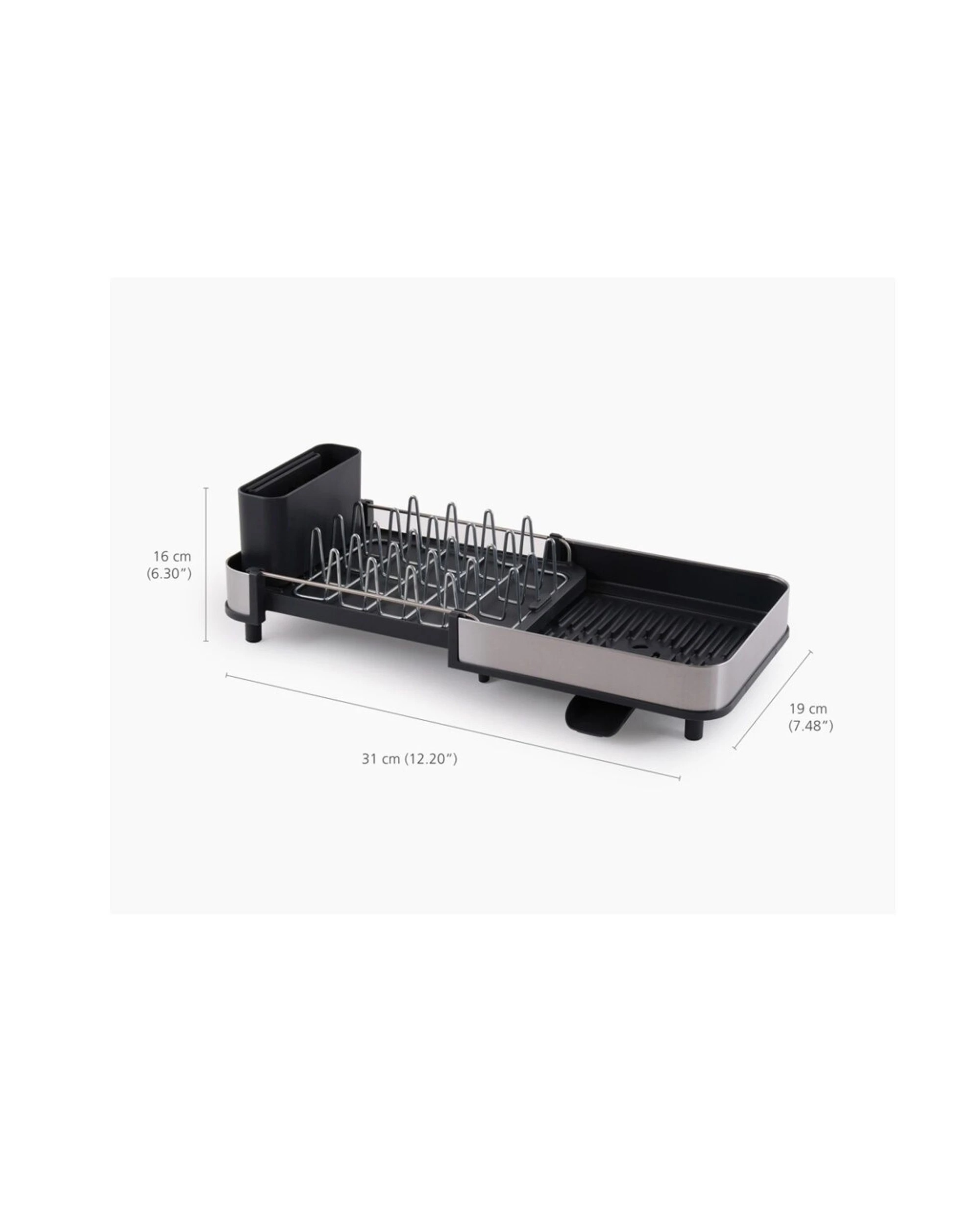 7 Joseph Joseph Expandable Slim Steel Kitchen Dish Rack With Drain Spout - Grey, 7 of 7