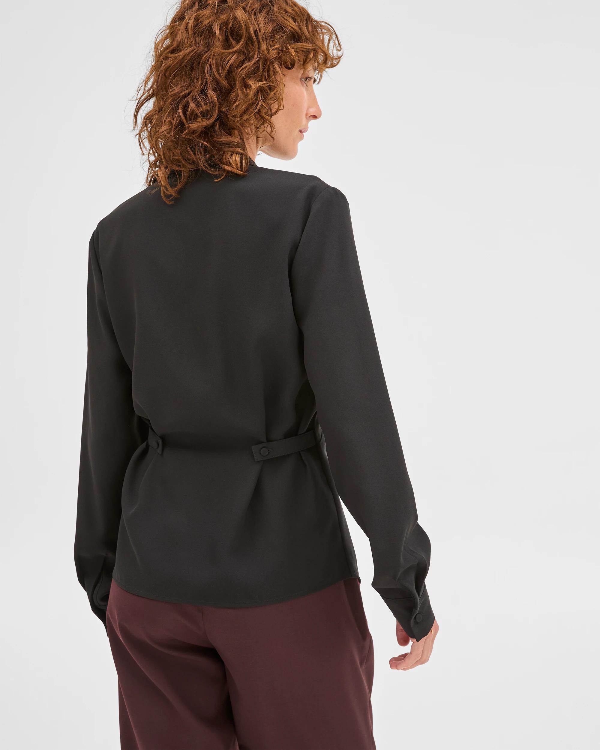 5 Preview Gathered Front Shirt BLACK, 5 of 6