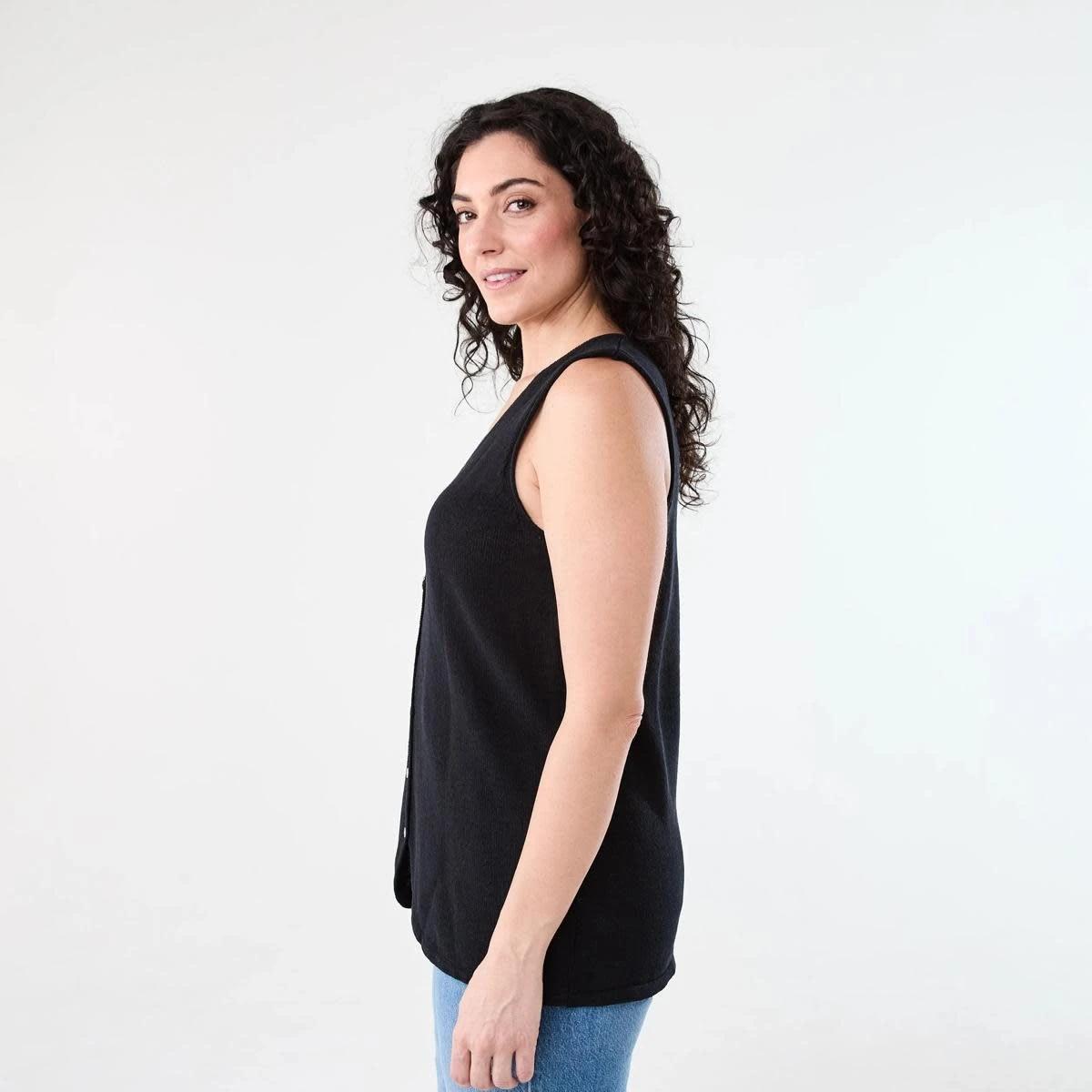 2 Sleeveless Longline Vest BLACK, 2 of 6