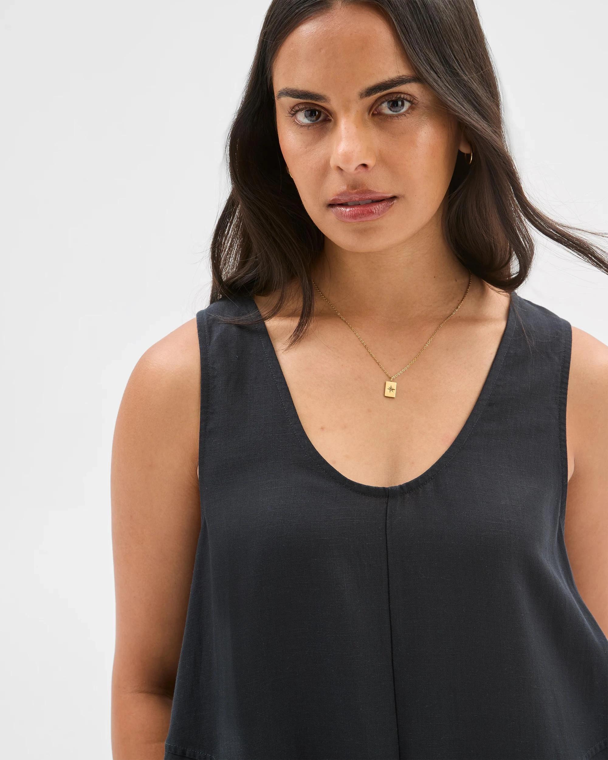 5 Target Seam Detail Midi Dress BLACK, 5 of 7