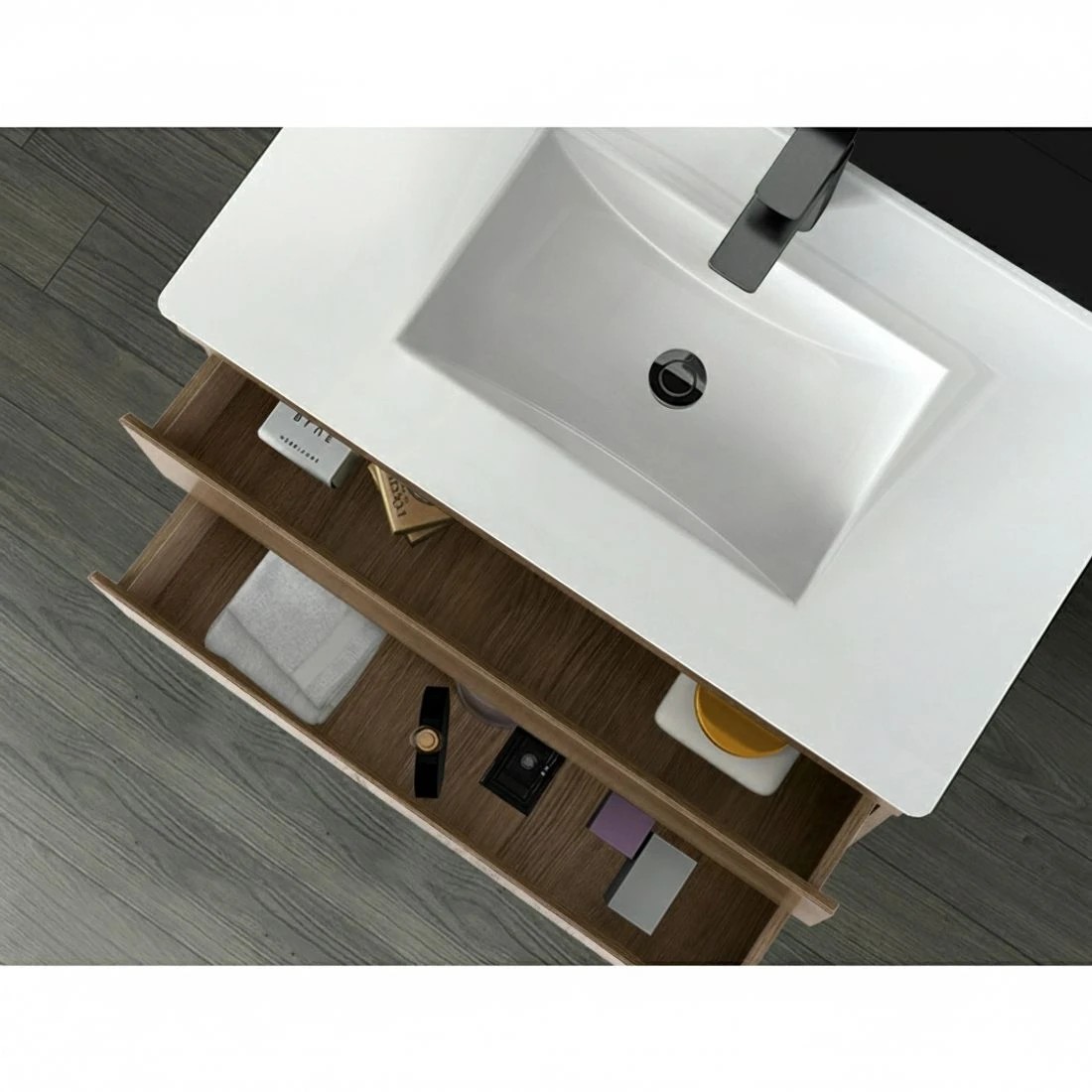 4 Cefito Vanity Unit 915mm with Basin Oak - Brown, 4 of 5