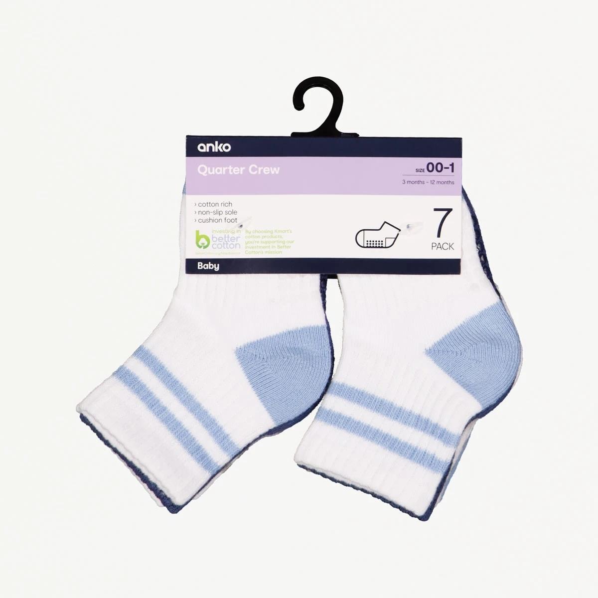 2 7 Pack Sports Quarter Crew Socks SPORTY BLUE, 2 of 2