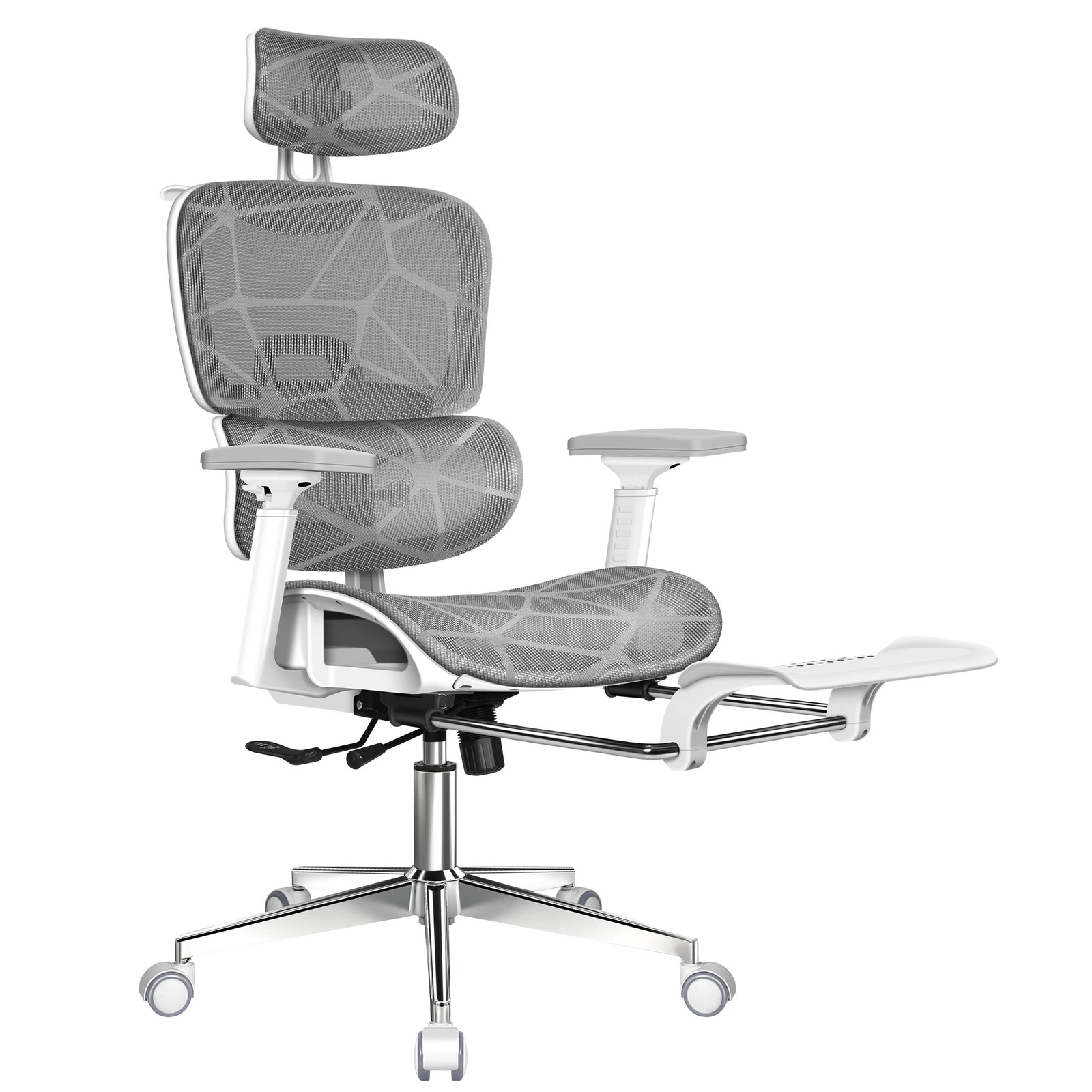 1 Alfordson Ergonomic Office Chair Mesh Executive Gaming Work Seat - White Grey, 1 of 10