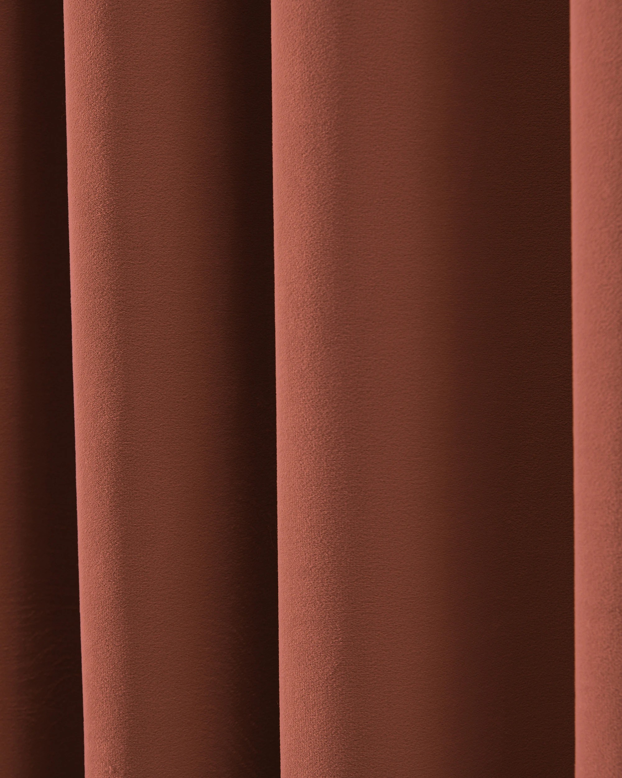 5 Cadence & Co. Byron Matte Velvet 100% Blockout S-Fold Curtain 385x280cm - Fits 220cm Track - Rust, 5 of 5