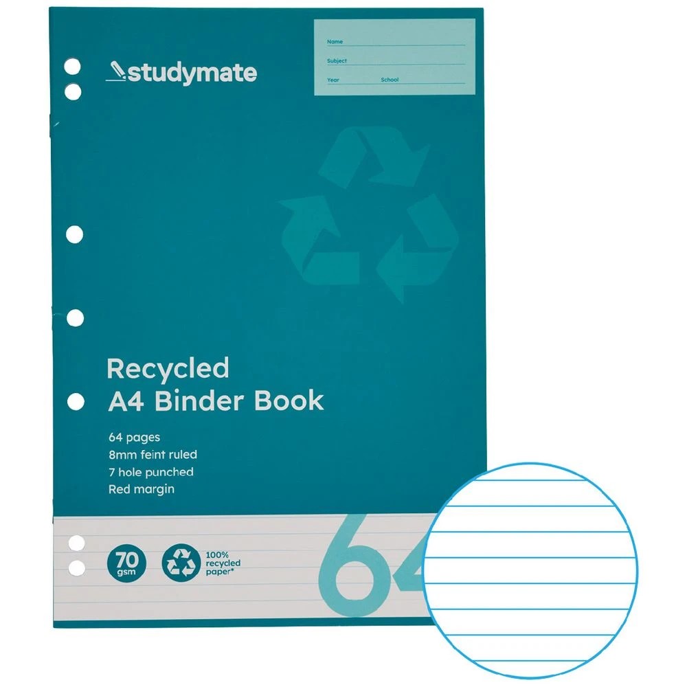 1 Studymate A4 70gsm 8mm Ruled Binder Book 64 Page, 1 of 4