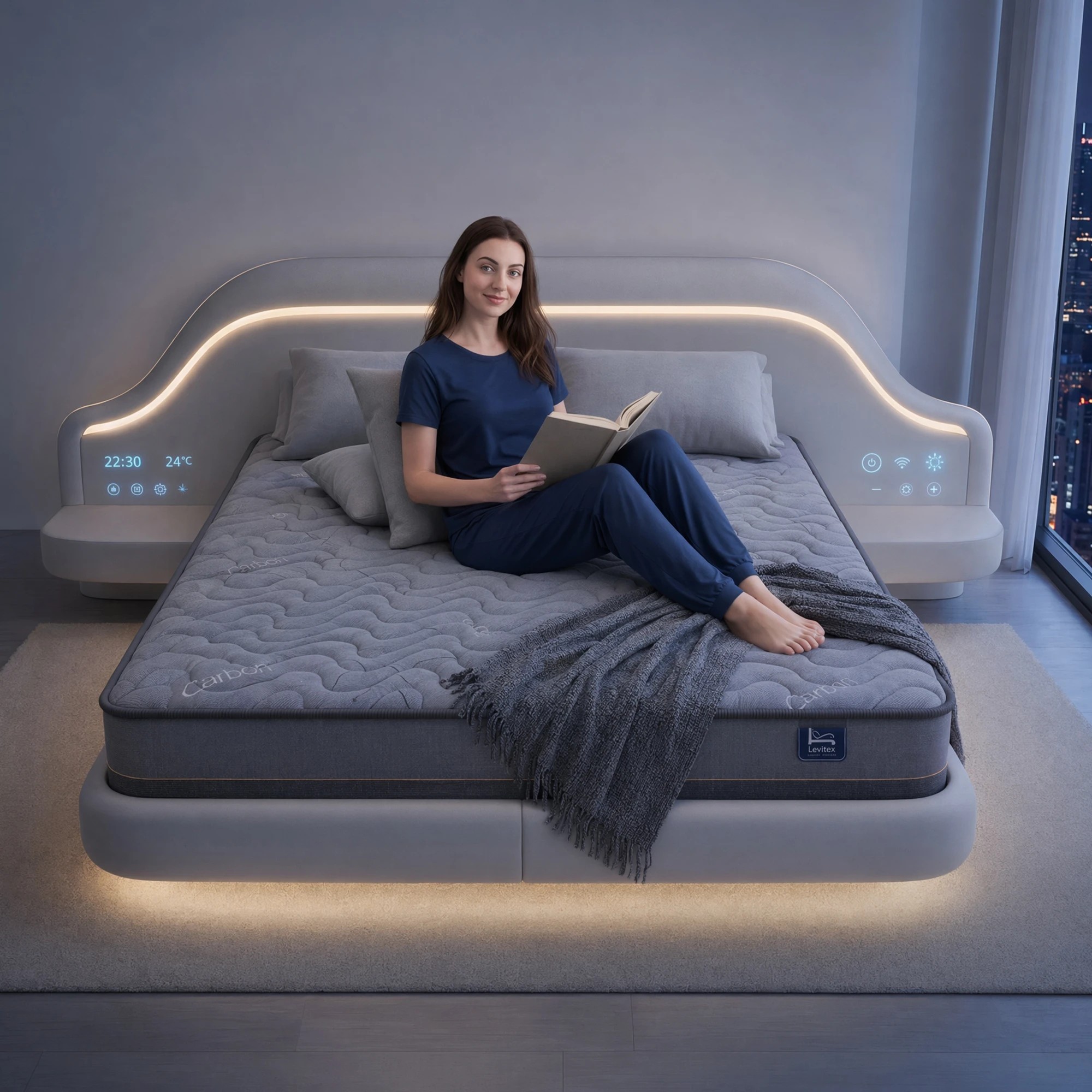 4 Levitex Double Mattress Hybrid Pocket Spring with 4cm Egg Crate Foam for Deep Sleep - Double Bed - Grey, 4 of 10