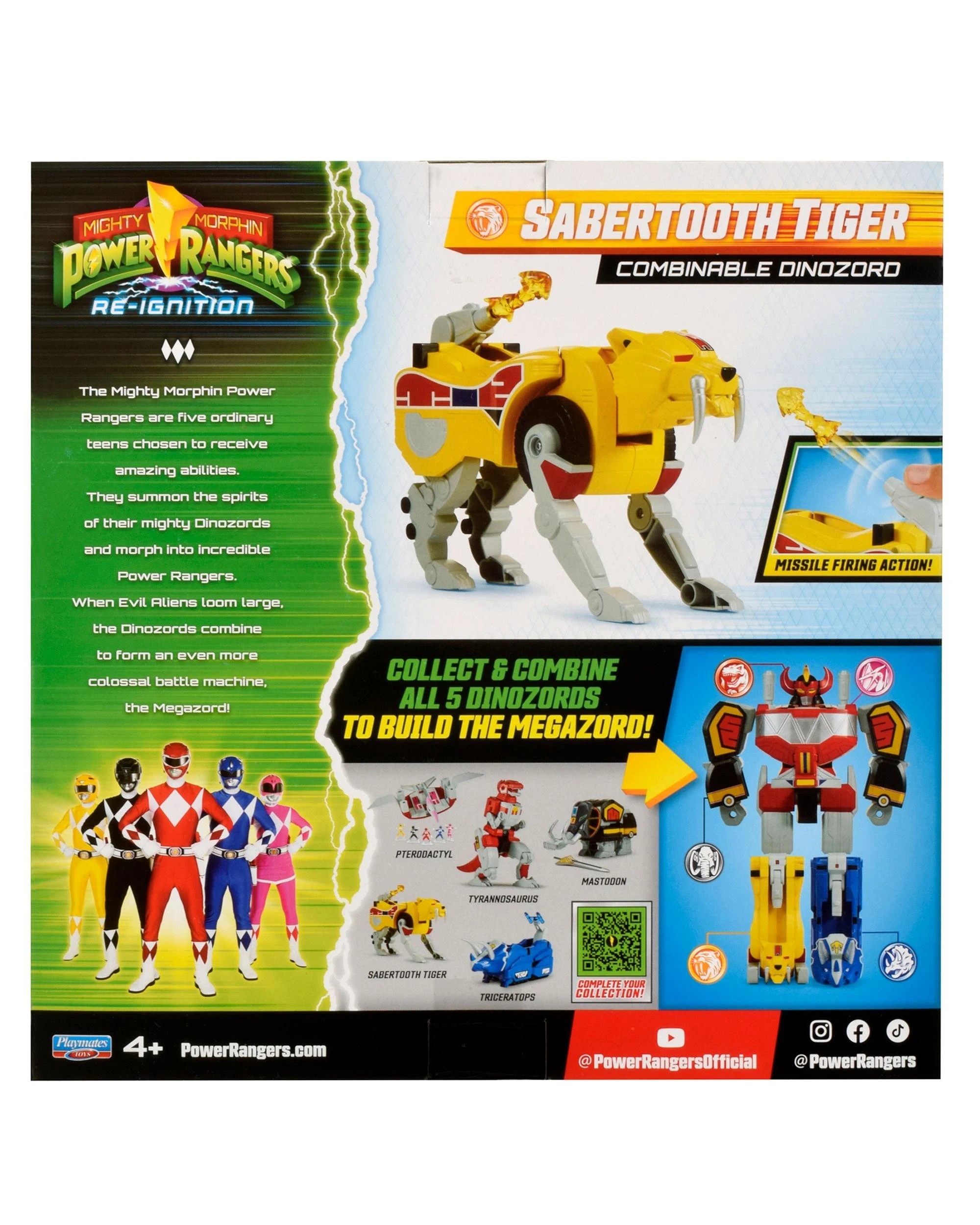 10 Mighty Morphin Power Rangers Re-Ignition Combinable Dinozord Sabertooth Tiger Toy, 10 of 10