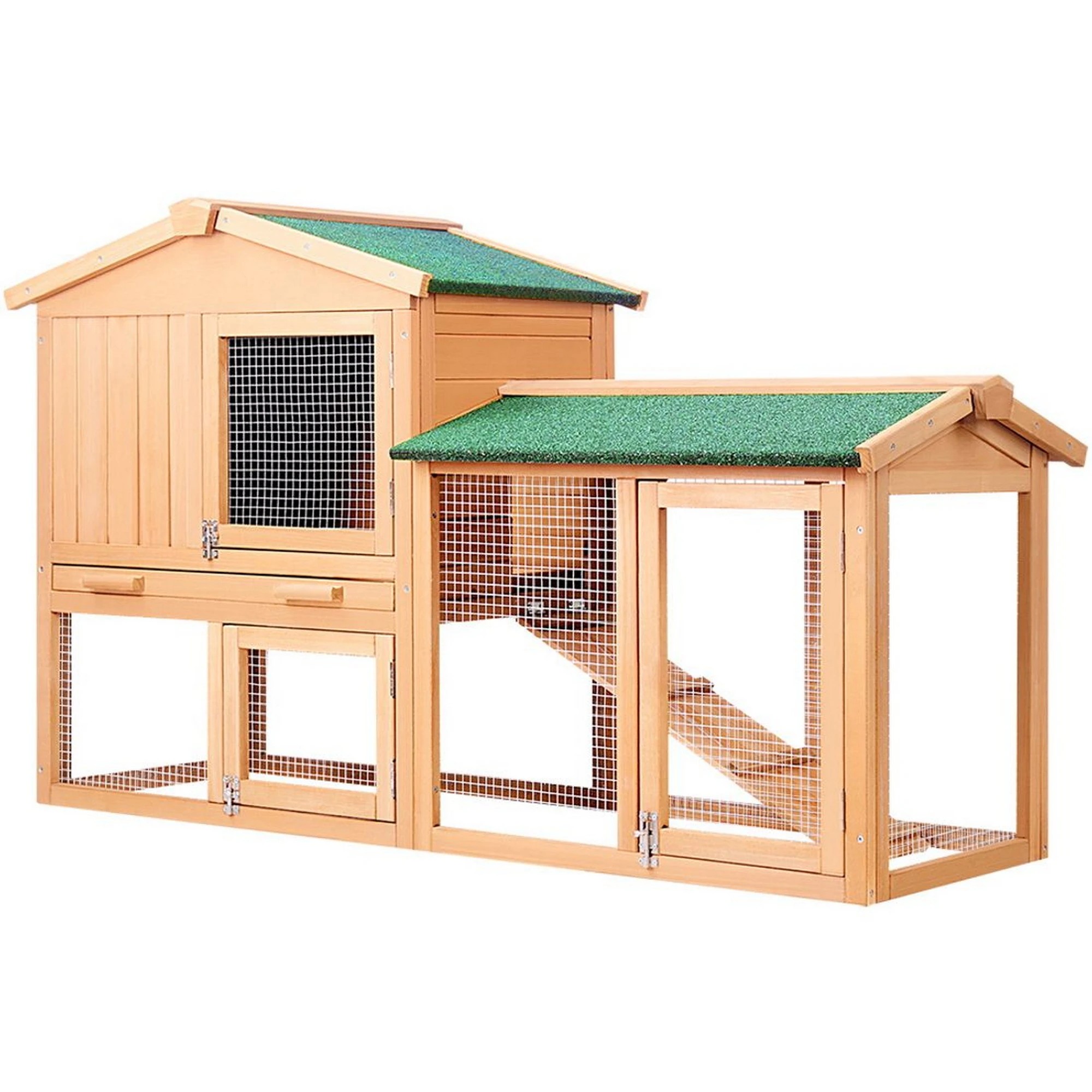 4 i.Pet Chicken Coop Rabbit Hutch Large House Run Cage - Brown, 4 of 9