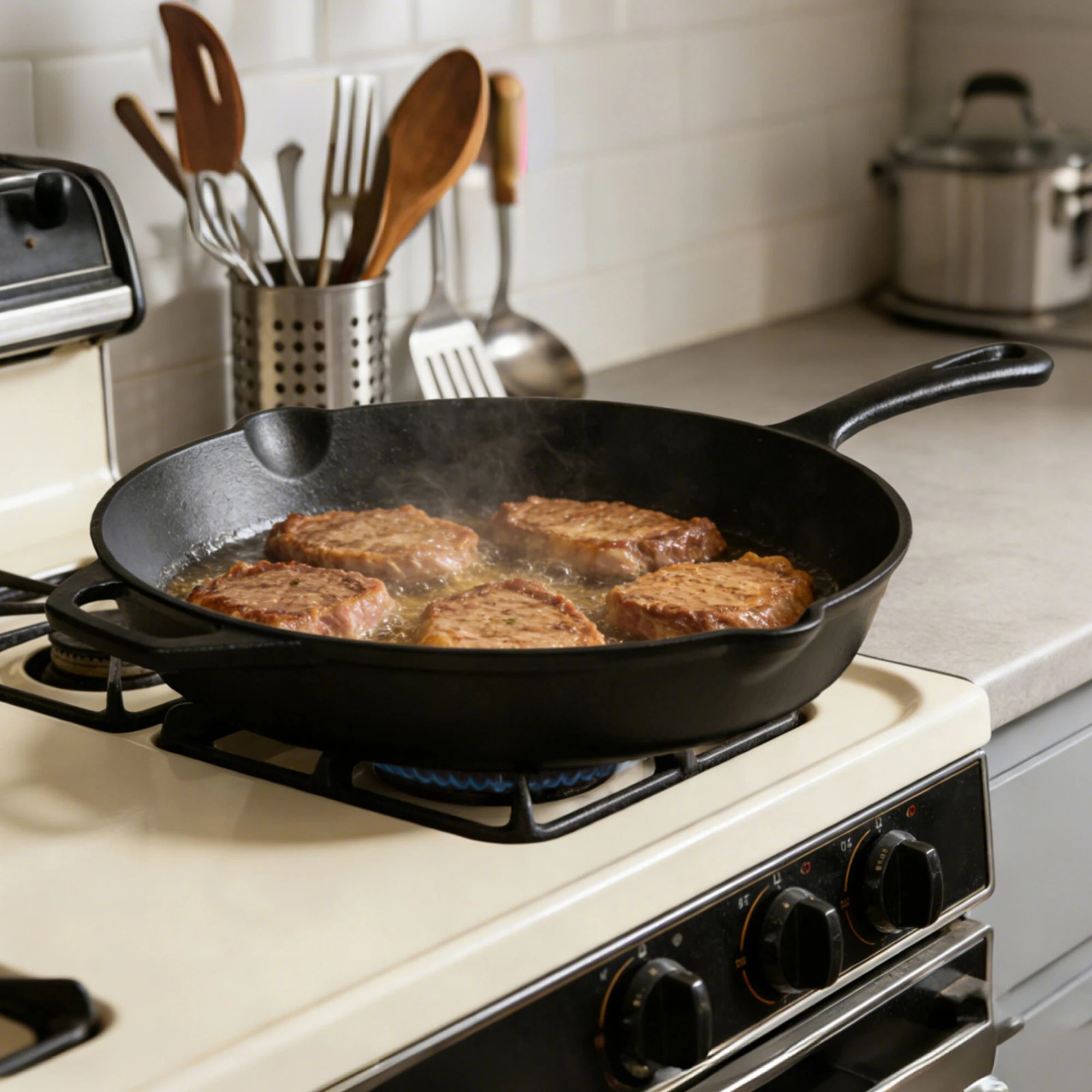 7 Toque Non Stick Frying Pan Cast Iron  38.5cm, 7 of 9