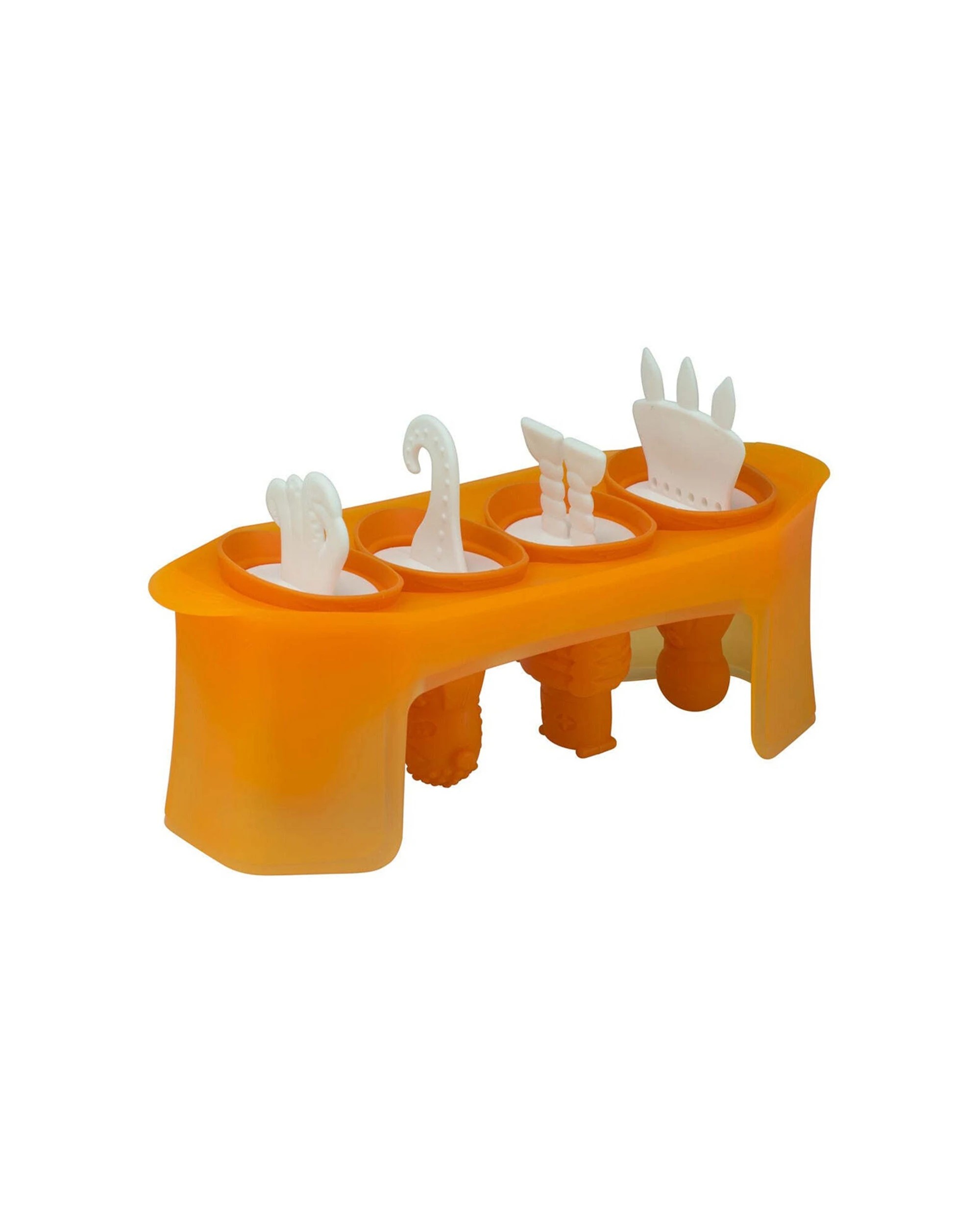 2 Avanti 4-cup Space Monster Popsicle Mould Set Silicone Dishwasher Safe - Orange, 2 of 3