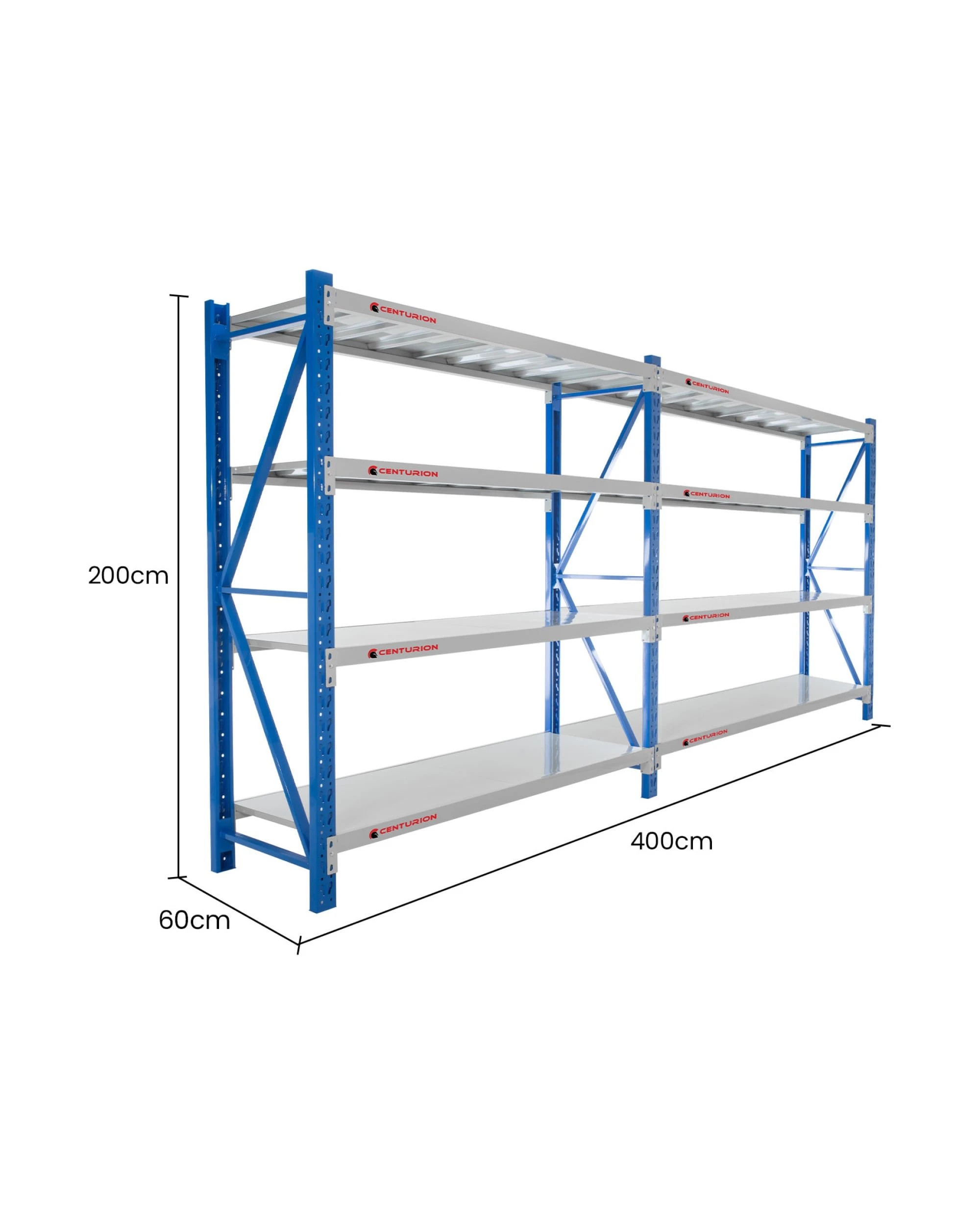 3 Centurion 2-Bay 2M Wide Garage Storage Steel Rack Warehouse Long Span Shelving, 3 of 6