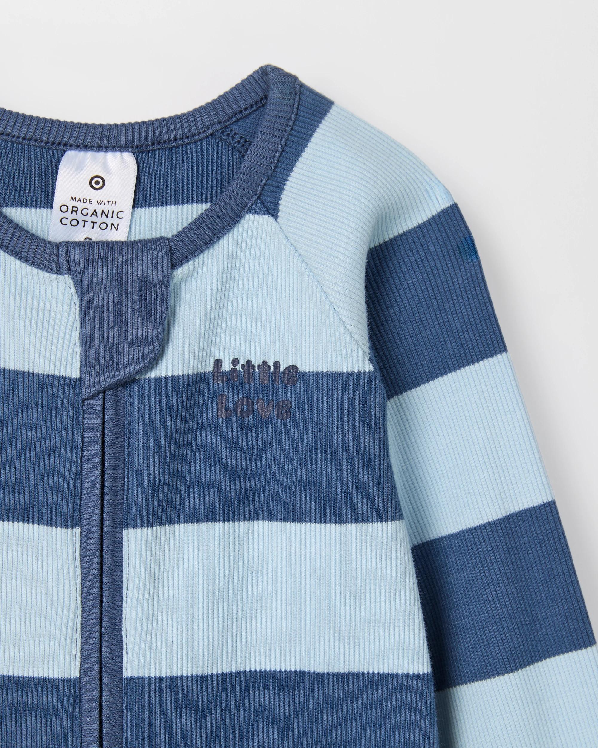 5 Target Baby Baby Organic Cotton Rib Zip Footless Coverall VINTAGE INDIGO STRIPE, 5 of 5