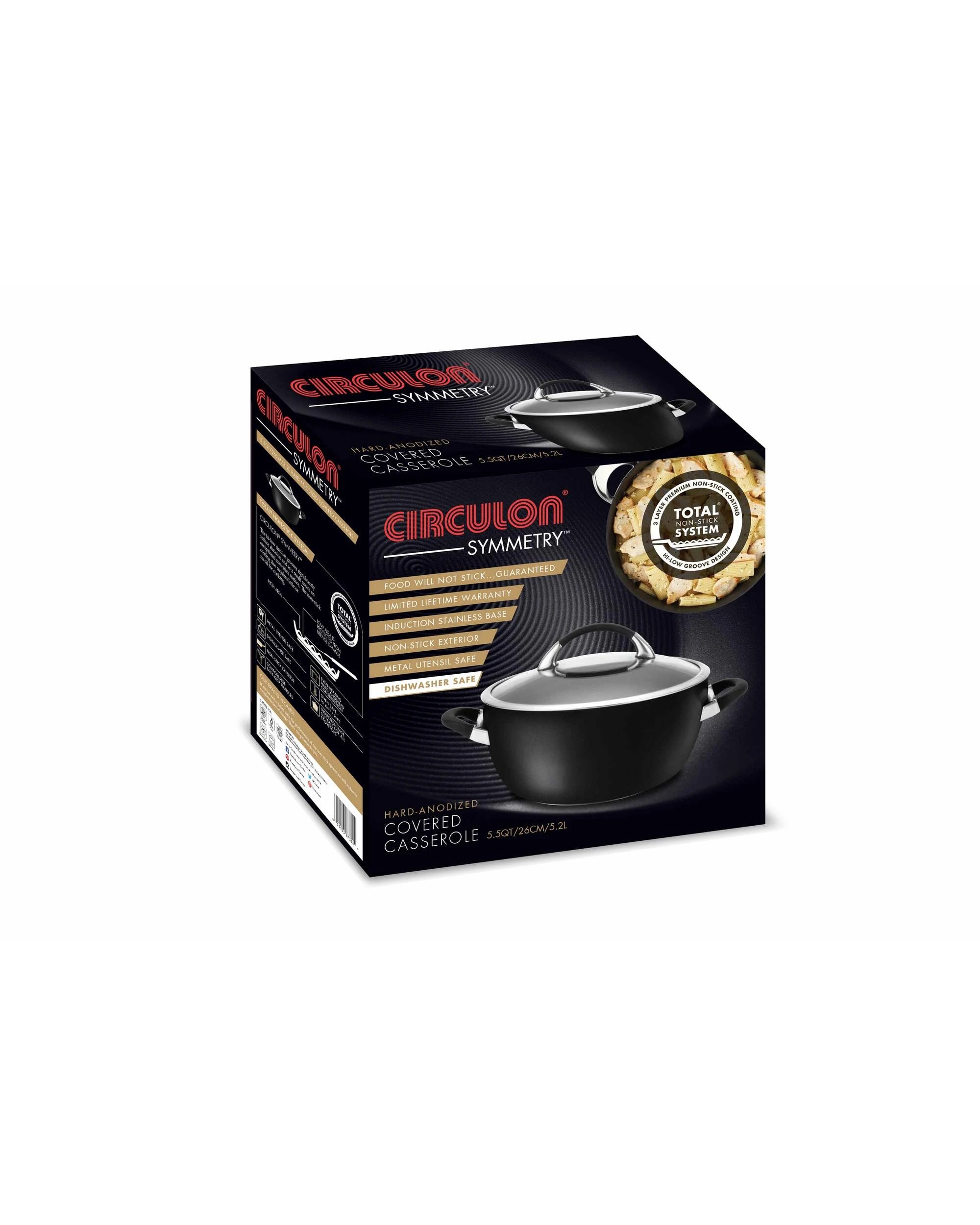 2 Circulon Symmetry Nonstick Induction Covered Casserole 26cm/5.2L, 2 of 2