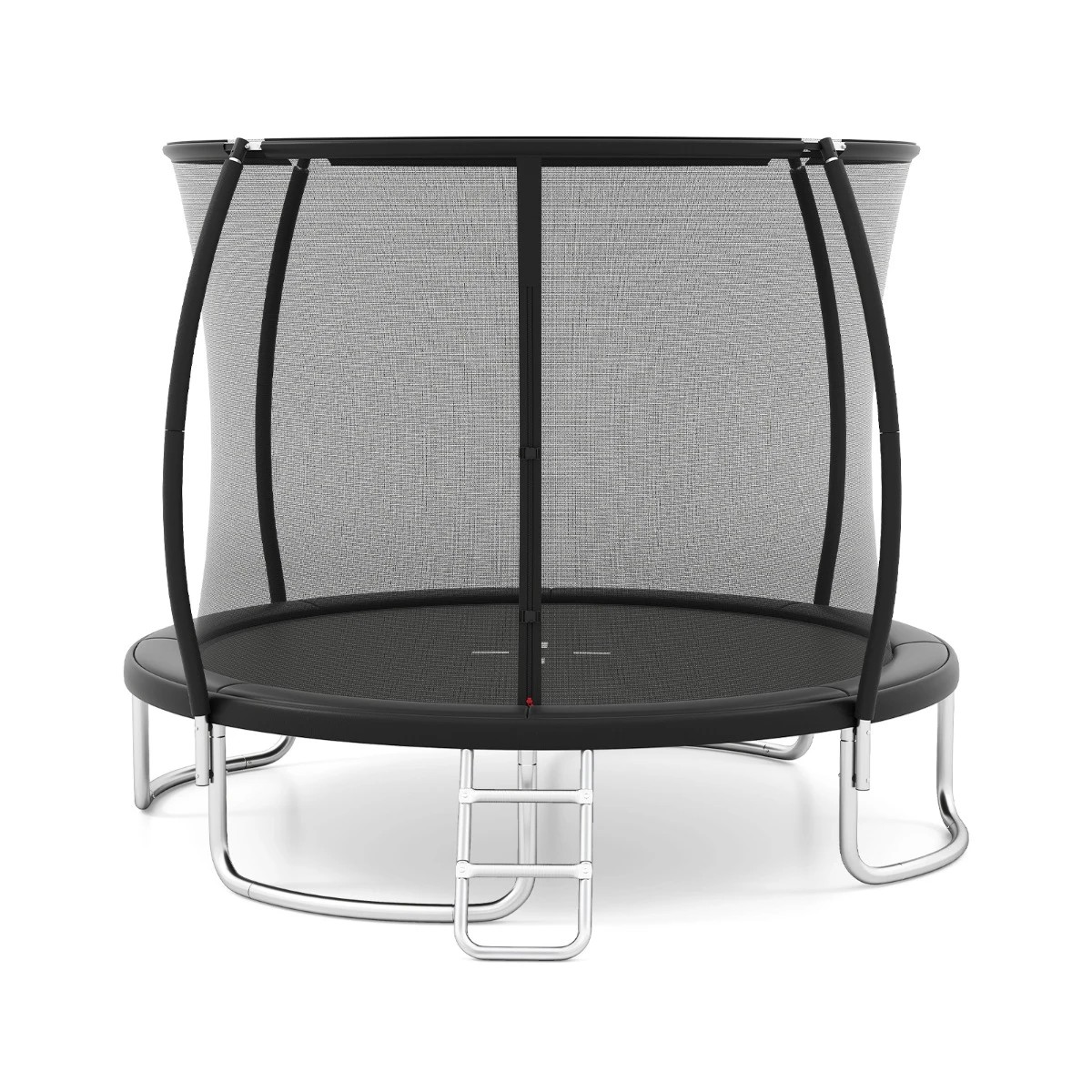 1 Costway 10FT Outdoor Trampoline w/Enclosure Net Ladder & Anti-Rust Galvanized Steel Frame - Black, 1 of 1