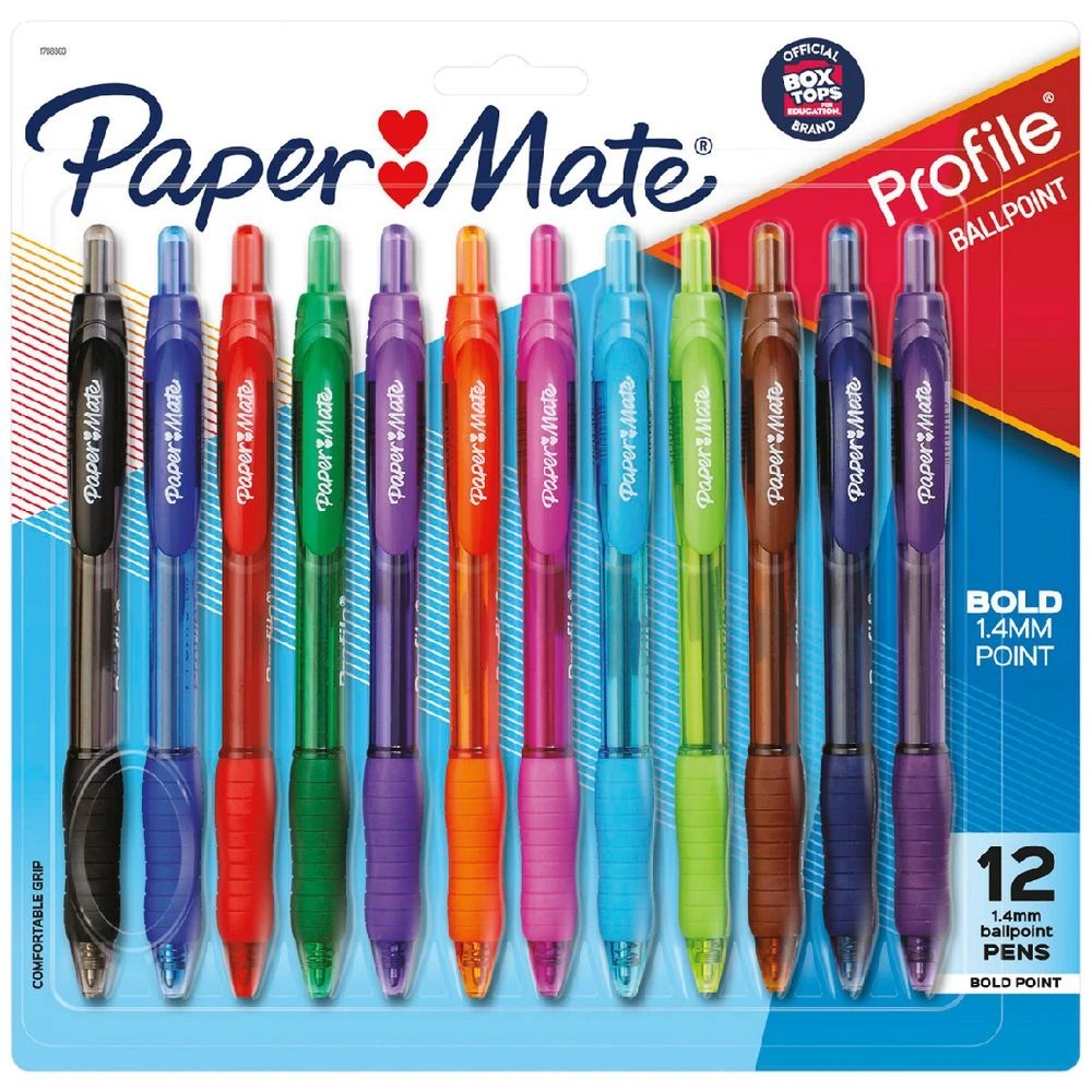 1 Paper Mate Profile Retractable Ballpoint Pens Fashion 12 Pack, 1 of 4