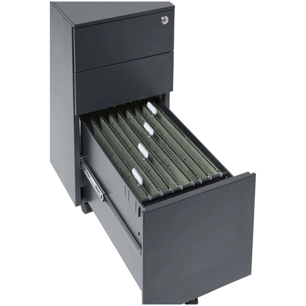 4 Stilford Pro Slim Filing Pedestal AFRDI Black Cabinets Pedestals, 4 of 7