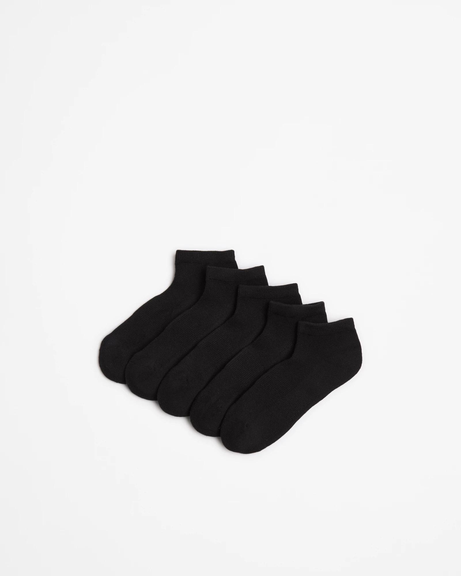 1 Target Active Australian Cotton Blend 5 Pack Low Cut Sport Socks BLACK, 1 of 3