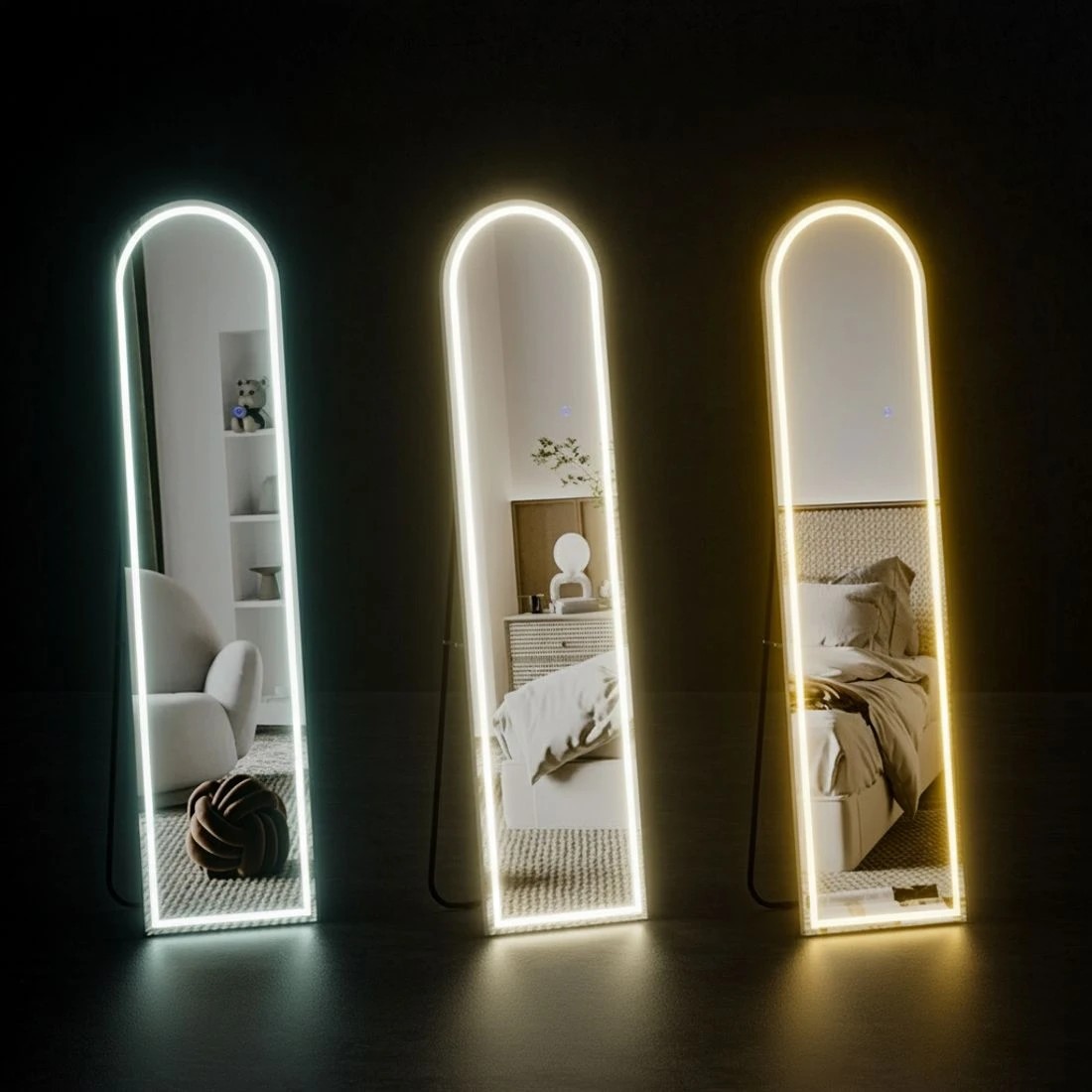 4 Embellir LED Full Length Mirror Floor Dressing Mirror 160cm - White, 4 of 6
