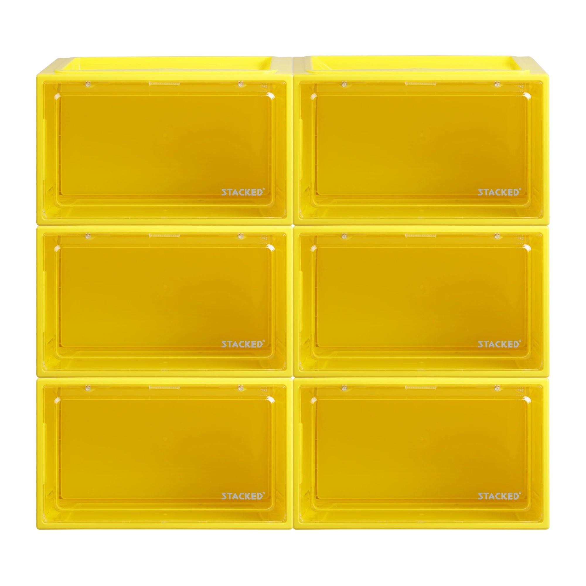 2 Traderight 6PCS Storage Box Stackable - Yellow, 2 of 7