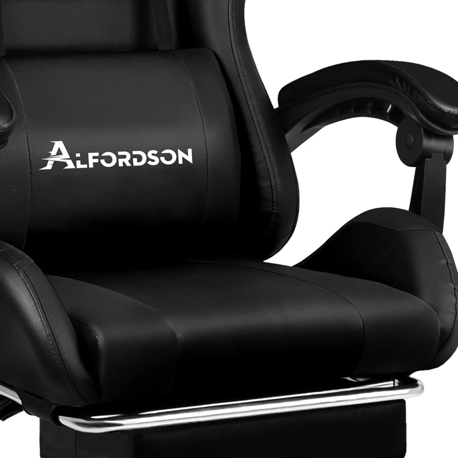 8 Alfordson Gaming Office Chair Extra Large Pillow Racing Executive Footrest Seat - Black, 8 of 10