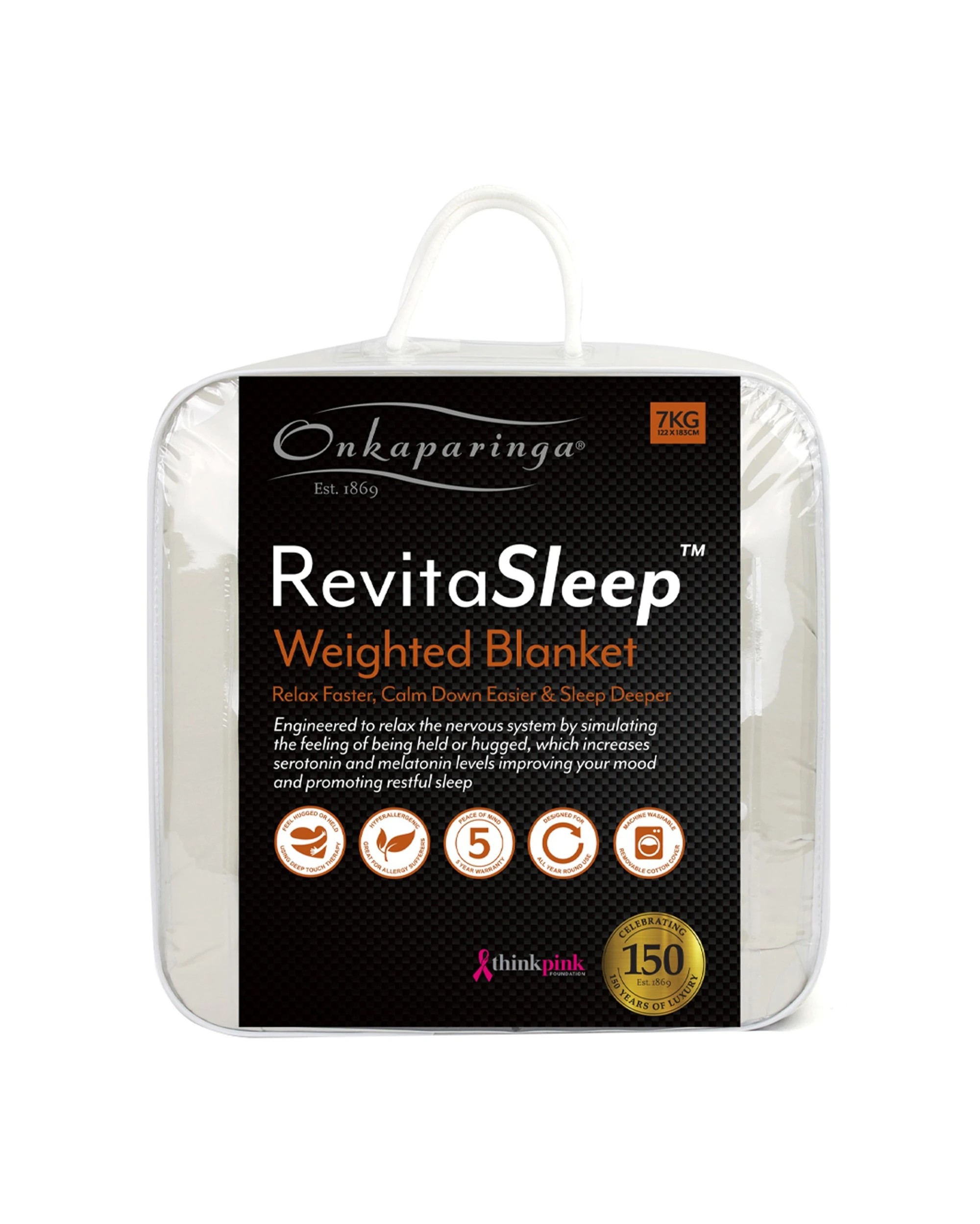 2 Onkaparinga Adults 7kg Weighted Blanket Machine Washable Durable, 2 of 2